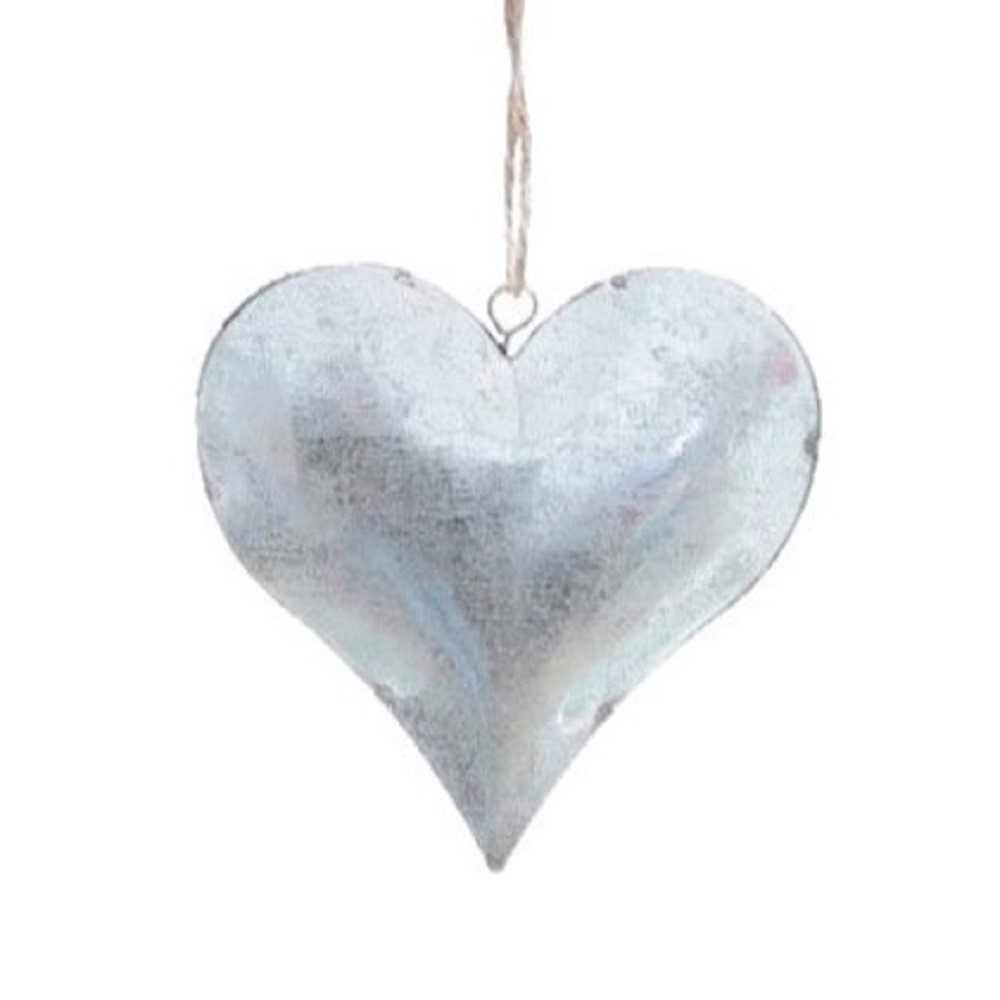 Dragimex Hängedekoration Metall Hänger. HERZ aus Zinkblech. Zink Herzhänger. 8 cm.