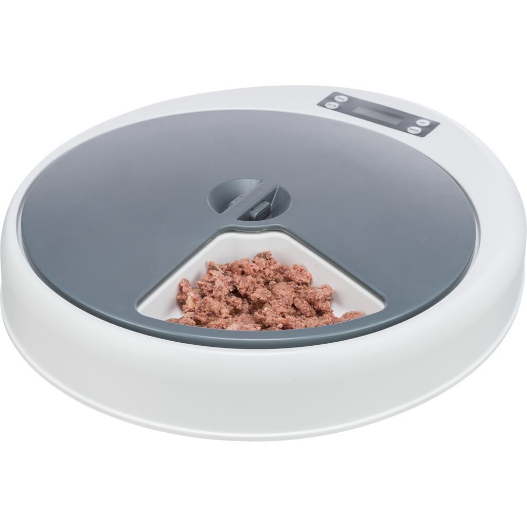 TRIXIE Hunde-Futterautomat Futterautomat TX4+1 - weiß/grau - 5 × 0,25 l/34 × 6 × 39 cm