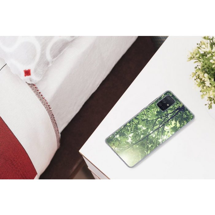 MuchoWow Handyhülle Zweige im Sonnenlicht Phone Case Handyhülle Samsung Galaxy A71 Silikon Schutzhülle
