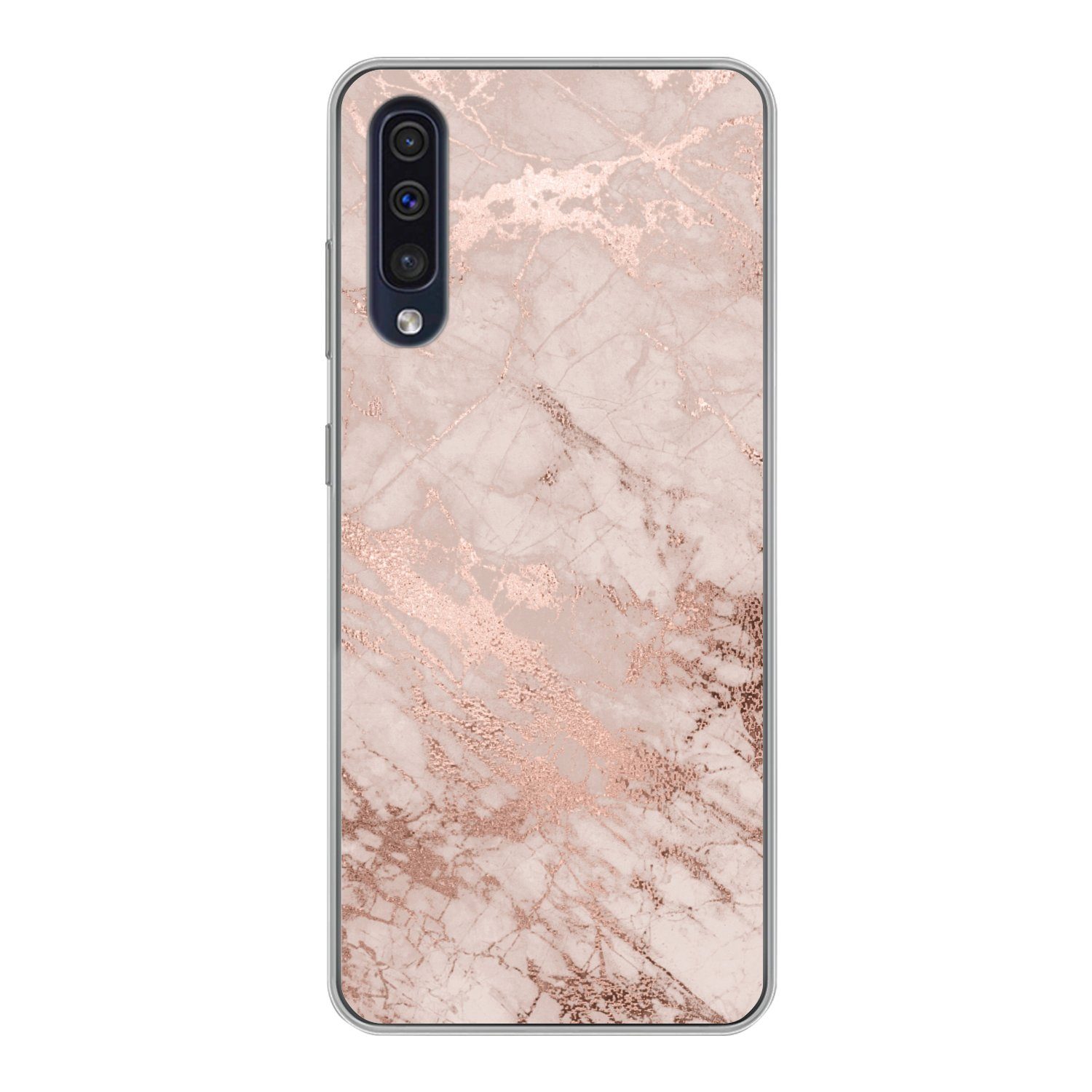 MuchoWow Handyhülle für Samsung Galaxy A30s Marmor - Rosa - Luxus - Marmoroptik - Glitzer, Smartphone-Bumper, Print, Handy Schutzhülle Dünn