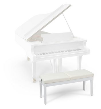 Classic Cantabile Klavierbank Doppelsitzer Pianobank für zwei Personen (Hochwertiger Klavierhocker, 1-St., Sitzflächen: je 48 x 34 cm), Höhe unabhängig voneinander verstellbar 48 - 58 cm