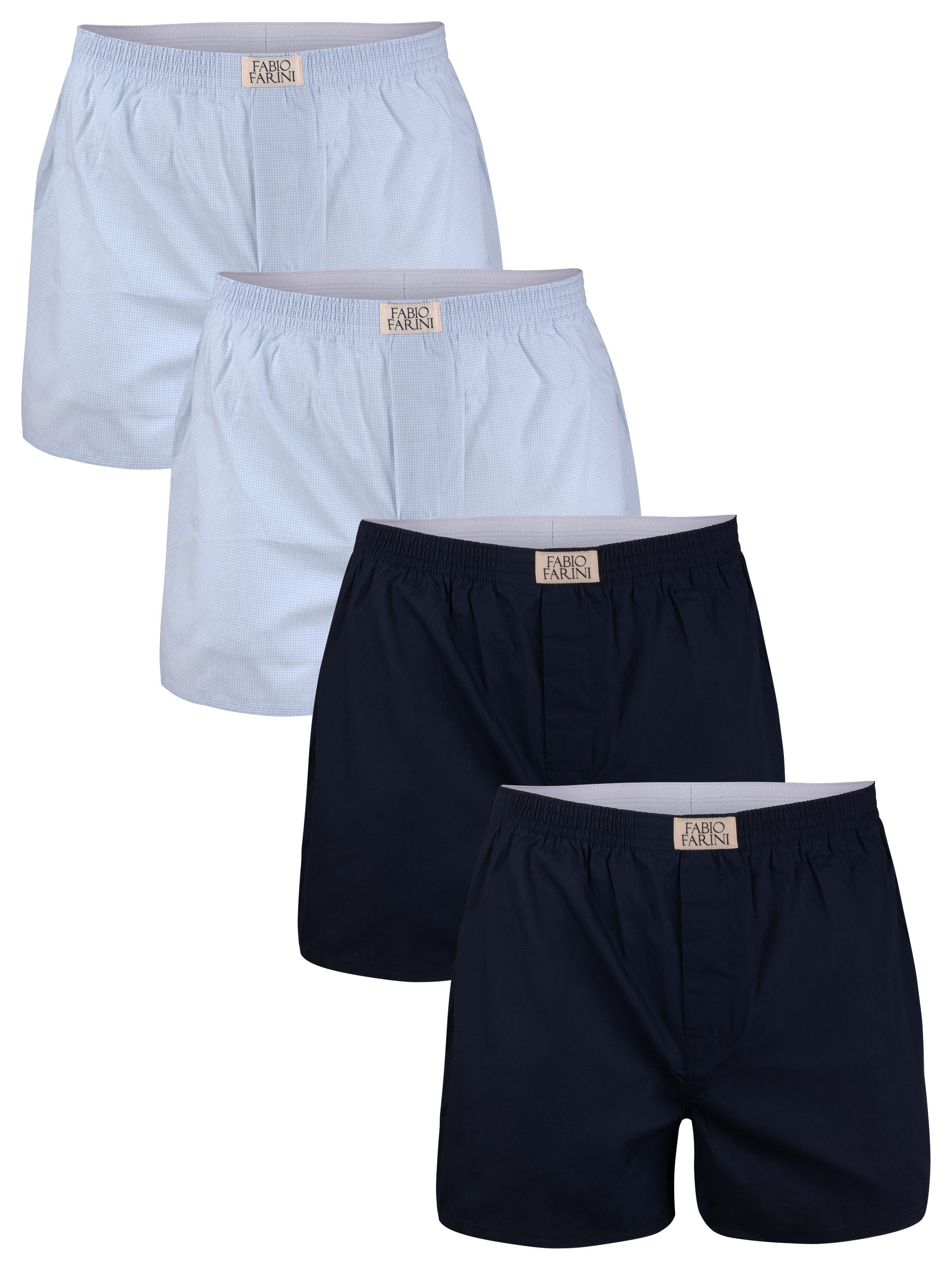 Fabio Farini Webboxer Herren Unterhosen - Männer Boxershorts (4-St) bequeme, weite Passform aus Baumwolle