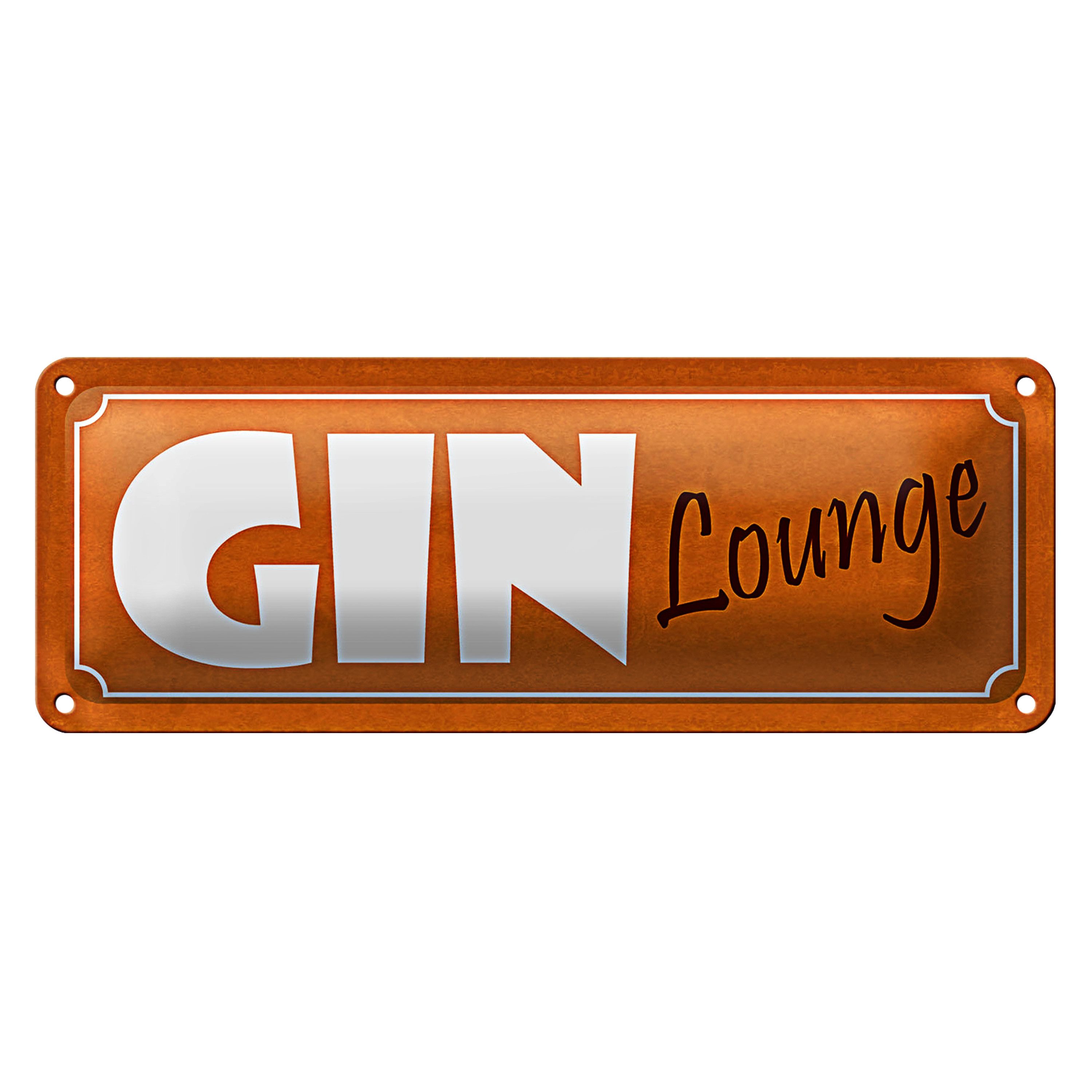 Roomando Metallschild Blechschild Hinweis 27x10cm GIN Lounge Dekoration