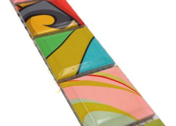 Mosani Fliesen-Bordüre Keramikmosaik Borde mehrfarben bunt glänzend / 10 Stück