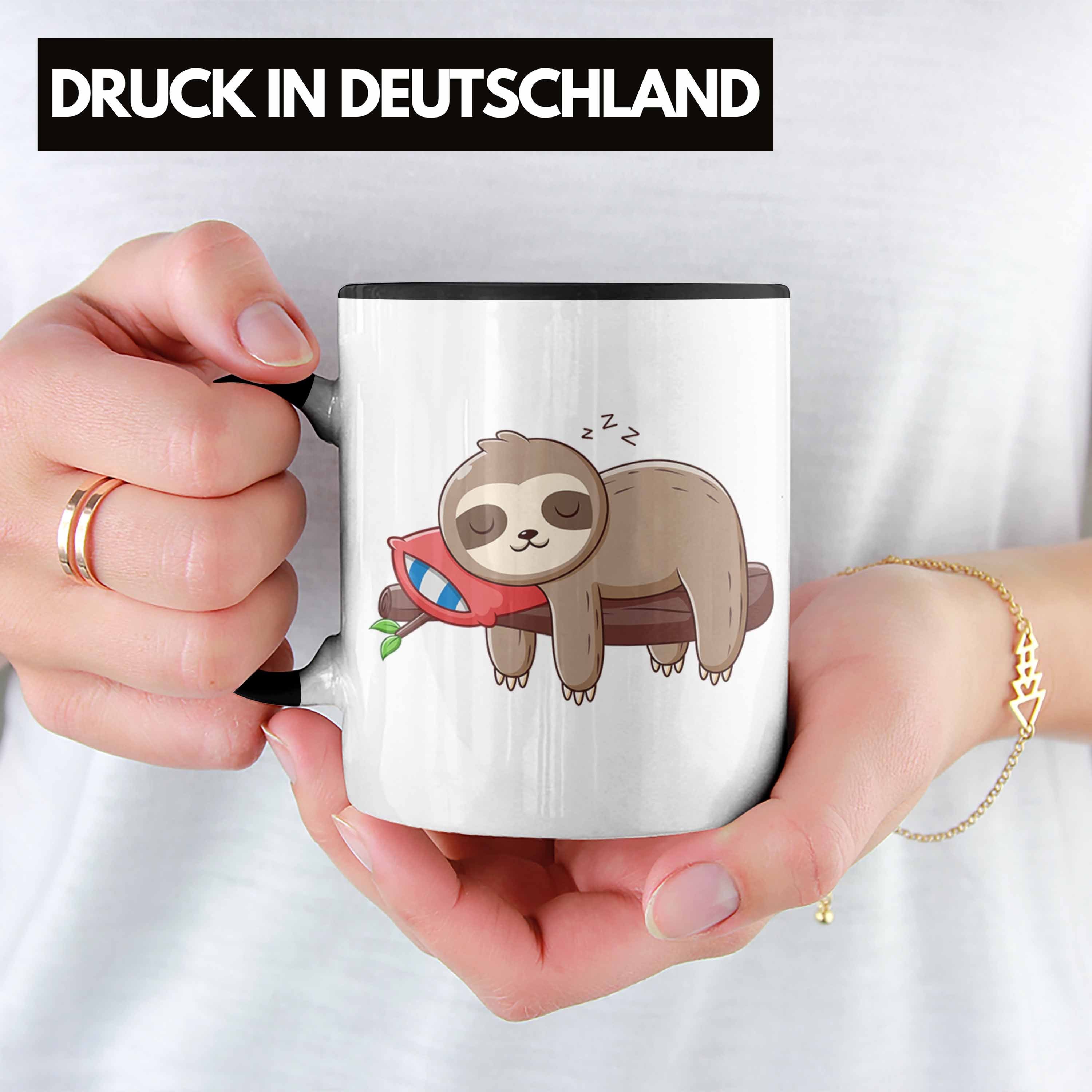 Tasse Trendation Süßes Schwarz - Trendation für Grafik Faultier Jugendliche Tasse Geschenk