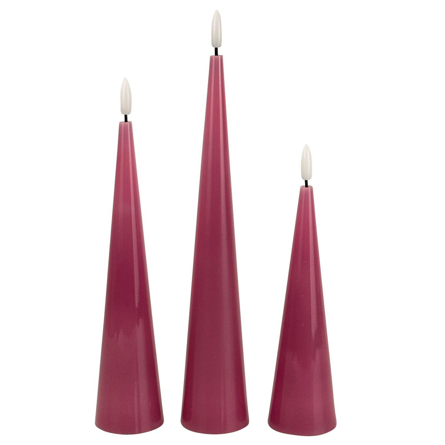 Online-Fuchs LED-Kerze 3 LED-Kerzen, Stabkerzen XL in Kegelform inklusive 6 günstig online kaufen