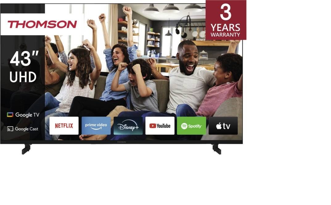 Thomson 43UG4S14 LED-Fernseher (4K Ultra HD, SmartTV, Google TV-Betriebssystem, WLAN, SmartTV WLAN)