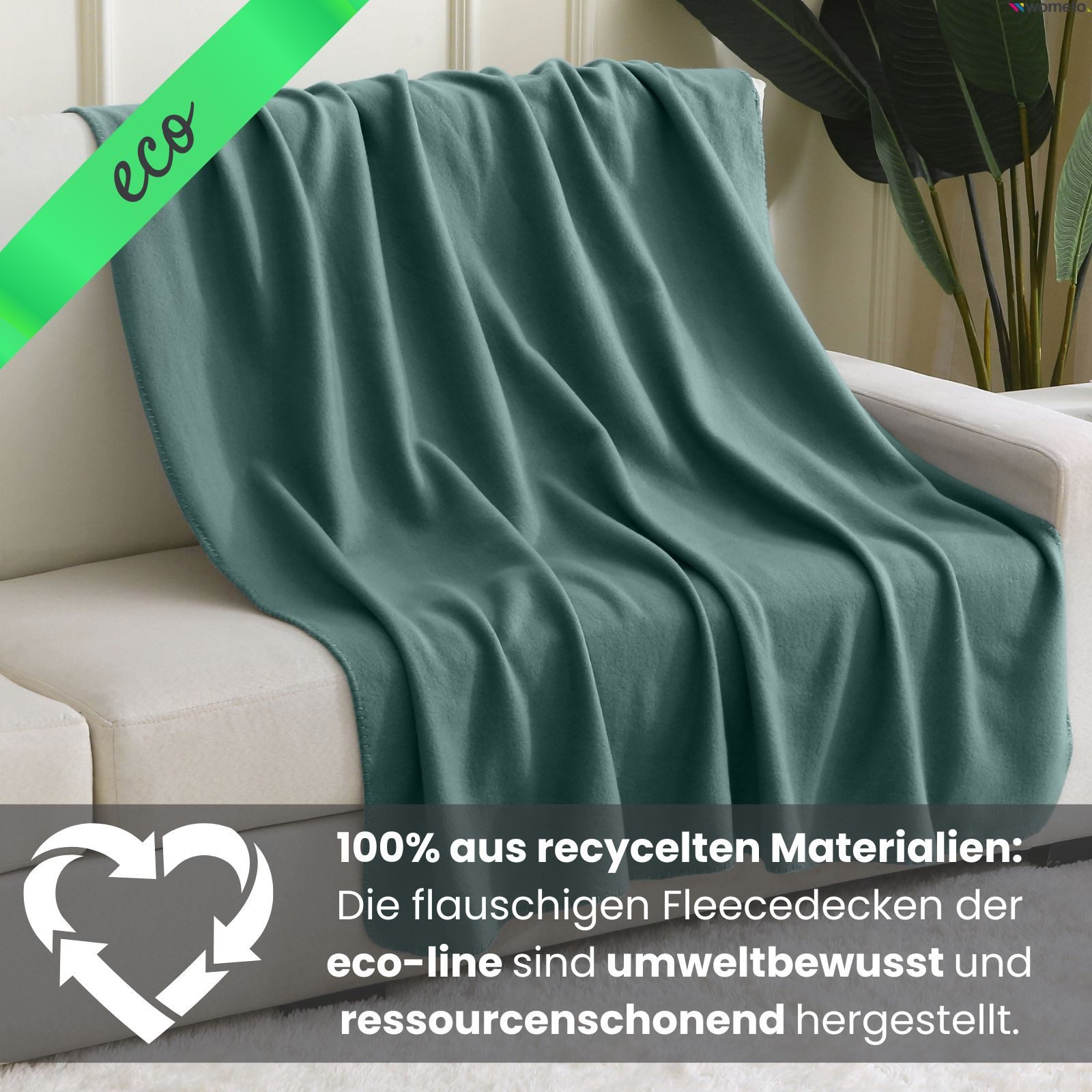 Wohndecke 2er Set eco-line Fleecedecke ca. 130x160, wometo, OEKO-TEX®, 100% günstig online kaufen