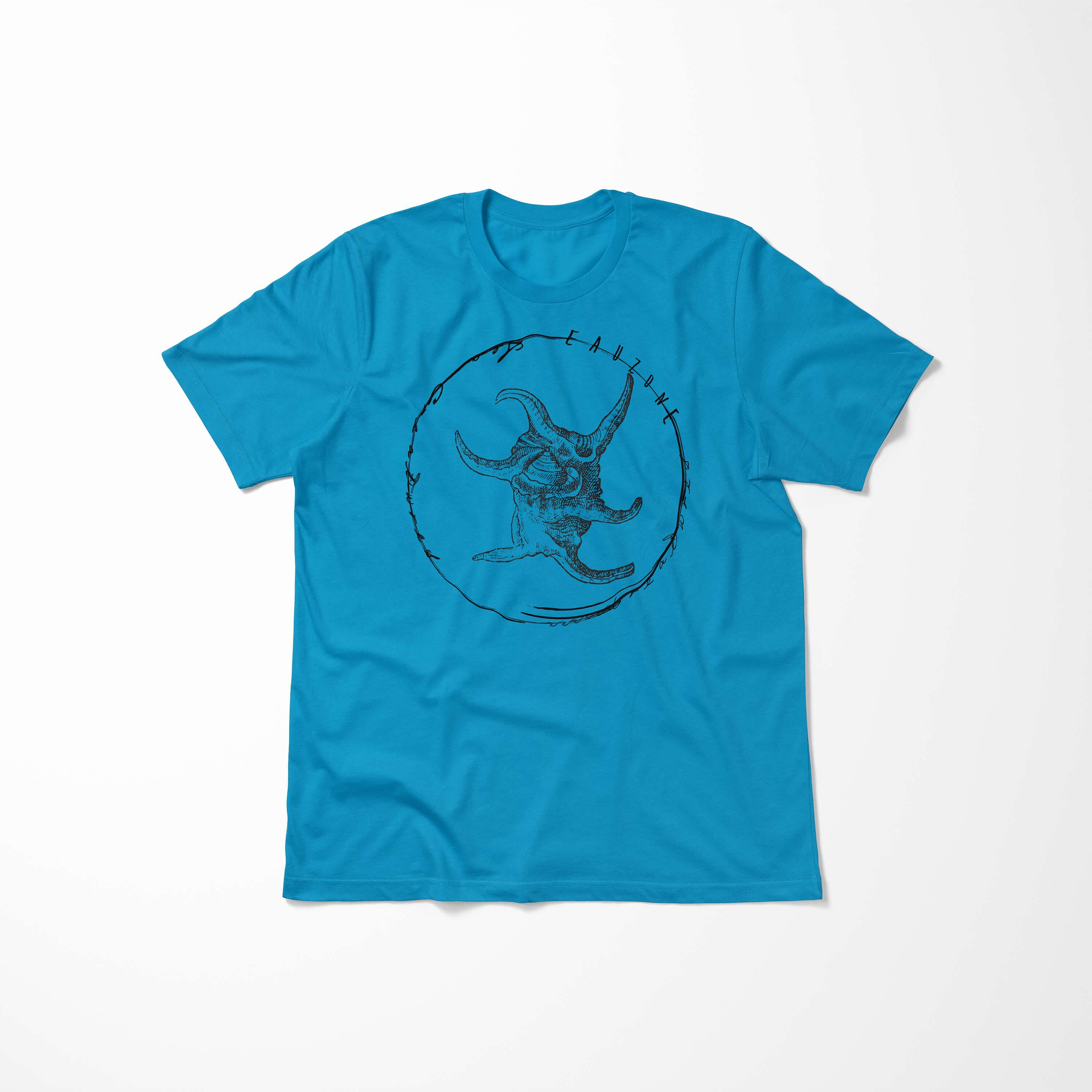 Sinus Art T-Shirt T-Shirt Tiefsee feine / Sea Fische Schnitt Atoll Sea Serie: 043 Creatures, und sportlicher - Struktur