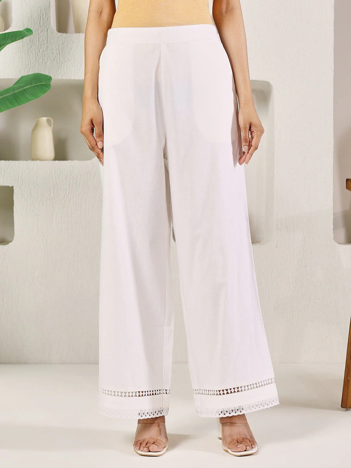 PfauGermany Palazzohose FIORRA Cotton Solid Palazzo