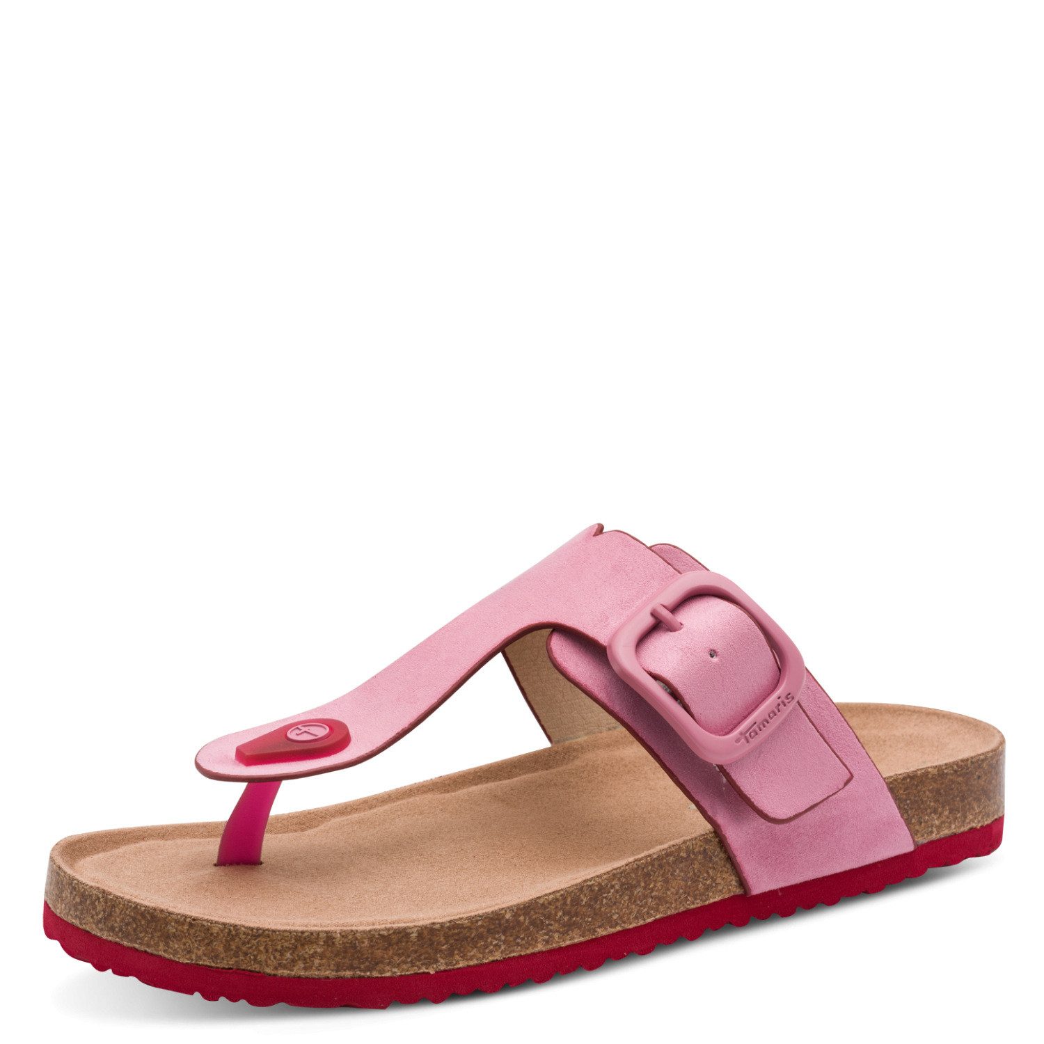 Tamaris Zehentrenner Schlupfschuh, Flats, Bequemschuh, Hausschuh mit T-Logo