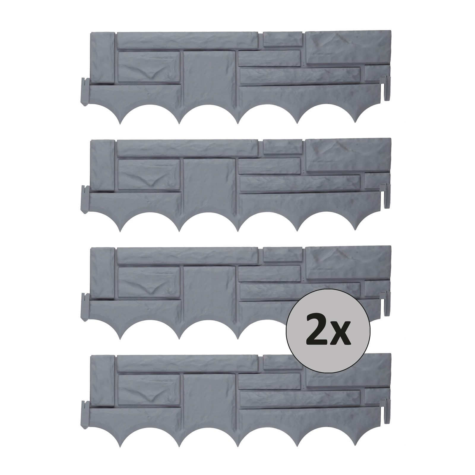 HTI-Living Beetumrandung Beeteinfassung Steinoptik Nessa, LxH: 58x17.5 cm, Set, 8 Module, Beetbegrenzung Beetumrandung