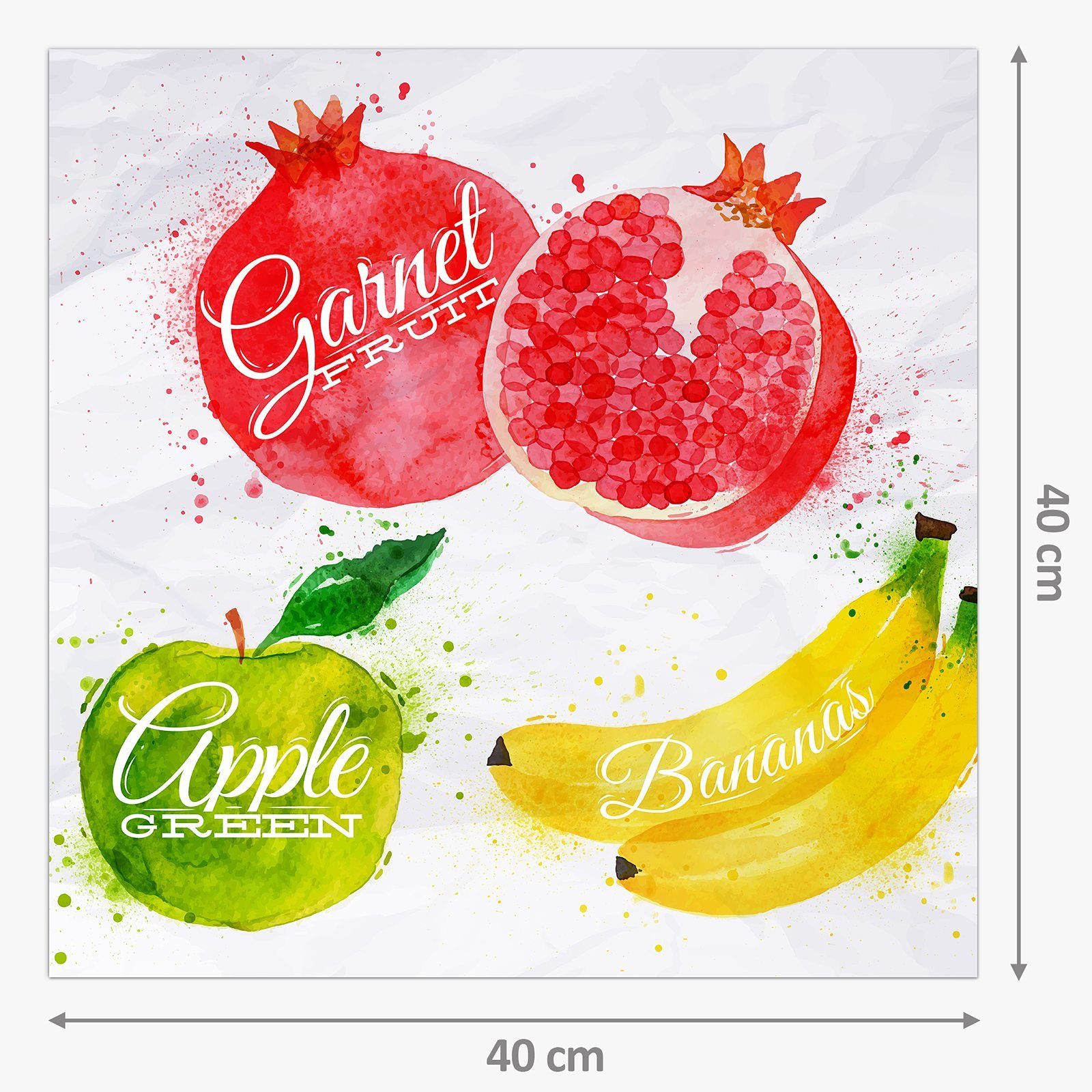 Küchenrückwand Küchenrückwand Illustration Motiv mit Spritzschutz Primedeco Glas Früchte