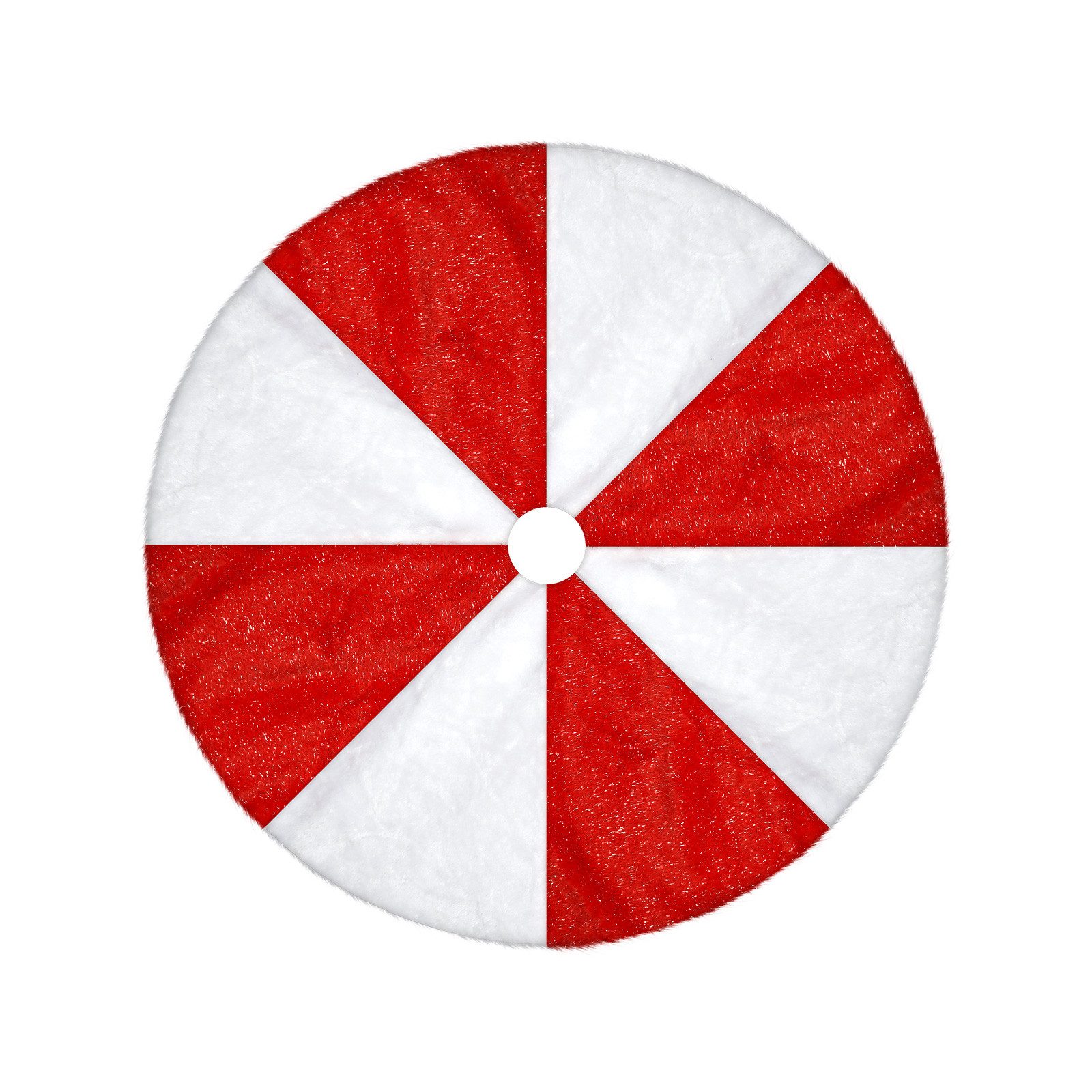 OSTWOLKE Weihnachtsbaumdecke Baumteppich Weihnachten Weihnachtsdeko Baumrock Rund Rot Weiß Ø90/120