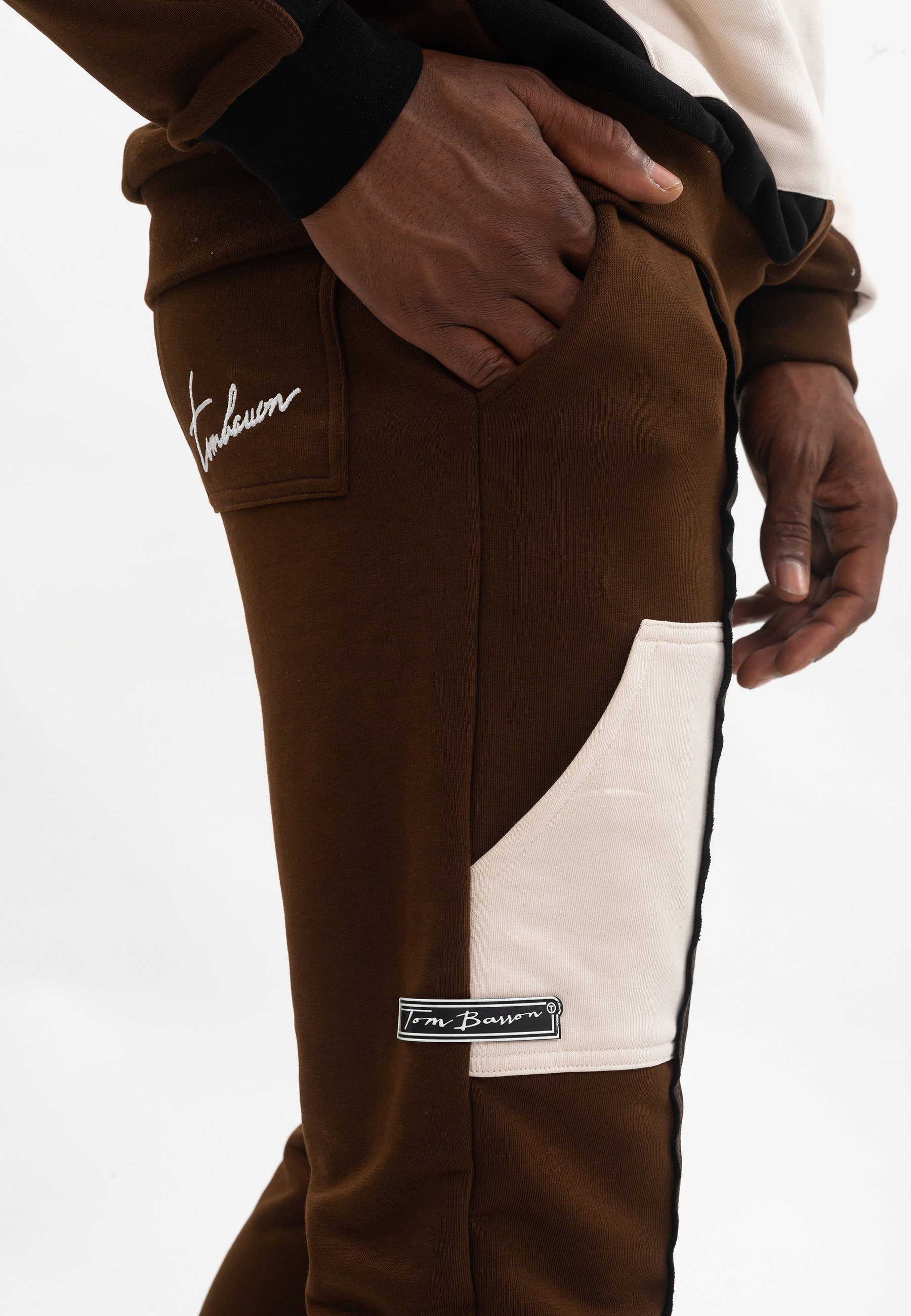 Tom Barron Sportanzug Colorblock Sporty Hoodie Set, mit Label-Applikationen