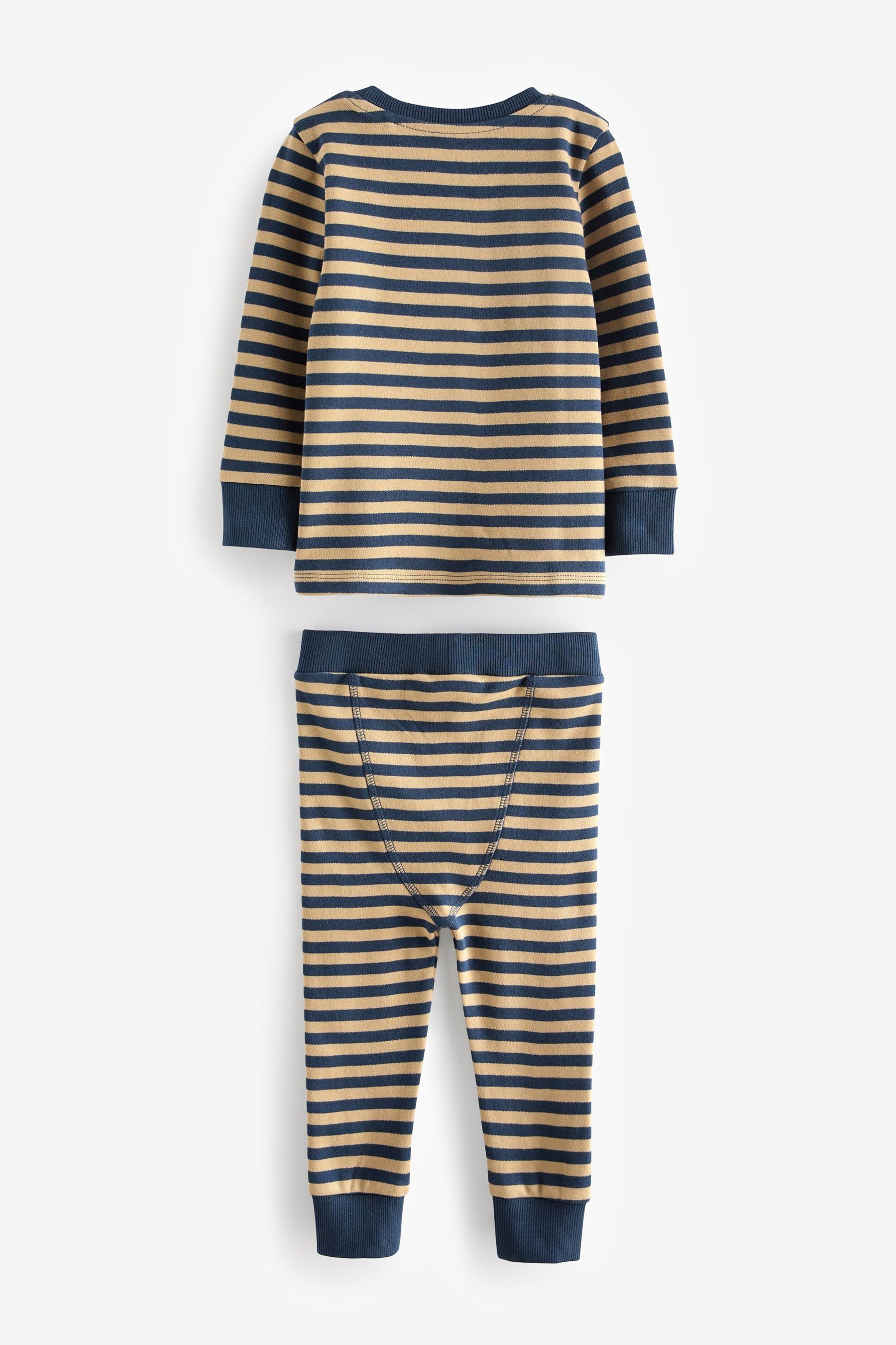 Pyjama (6 Next 3er-Pack tlg) Transport Schlafanzüge Brown/Blue Snuggle