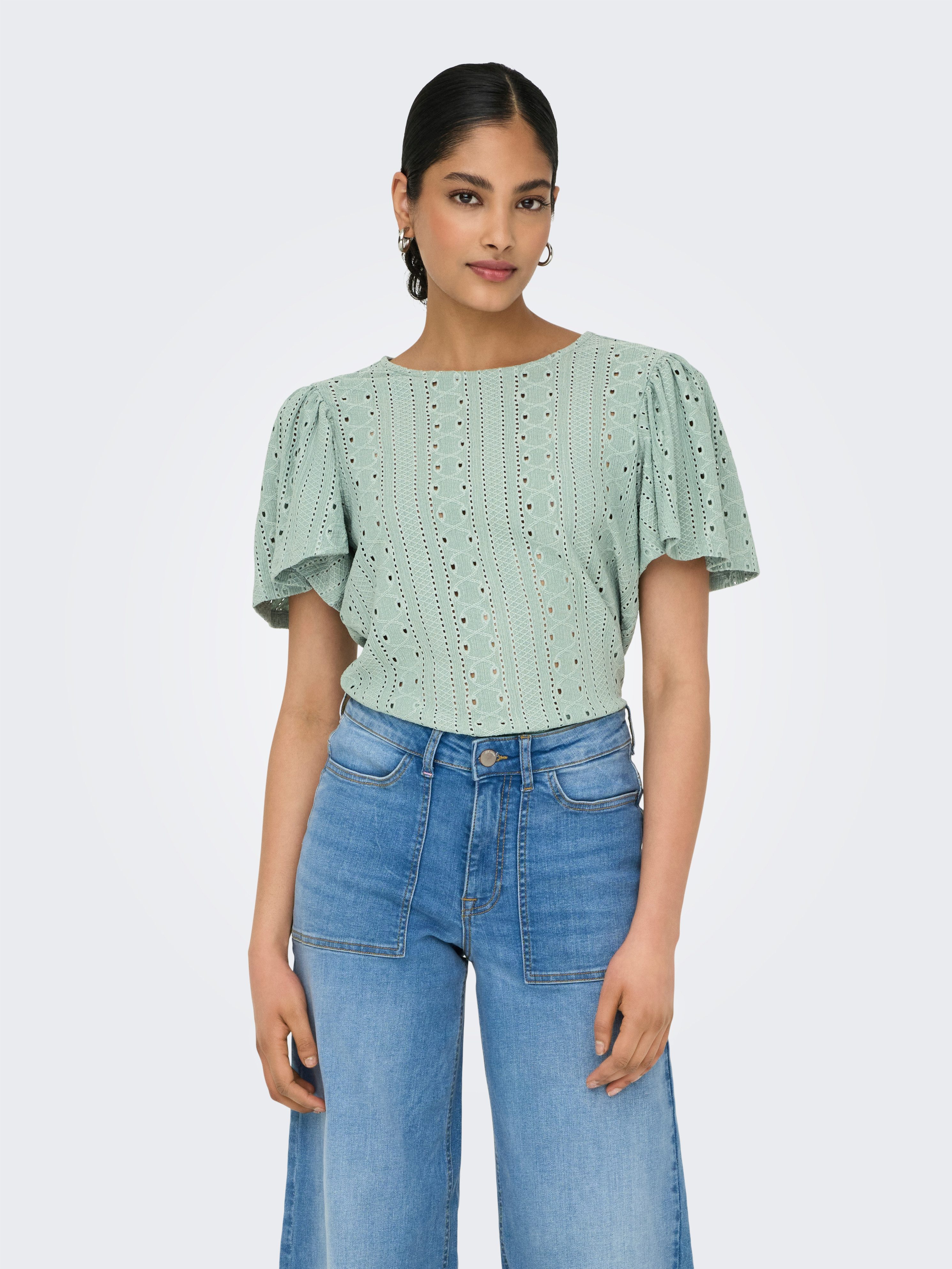 ONLY Kurzarmshirt ONLRIVERSIDE S/S FLAIRED TOP günstig online kaufen