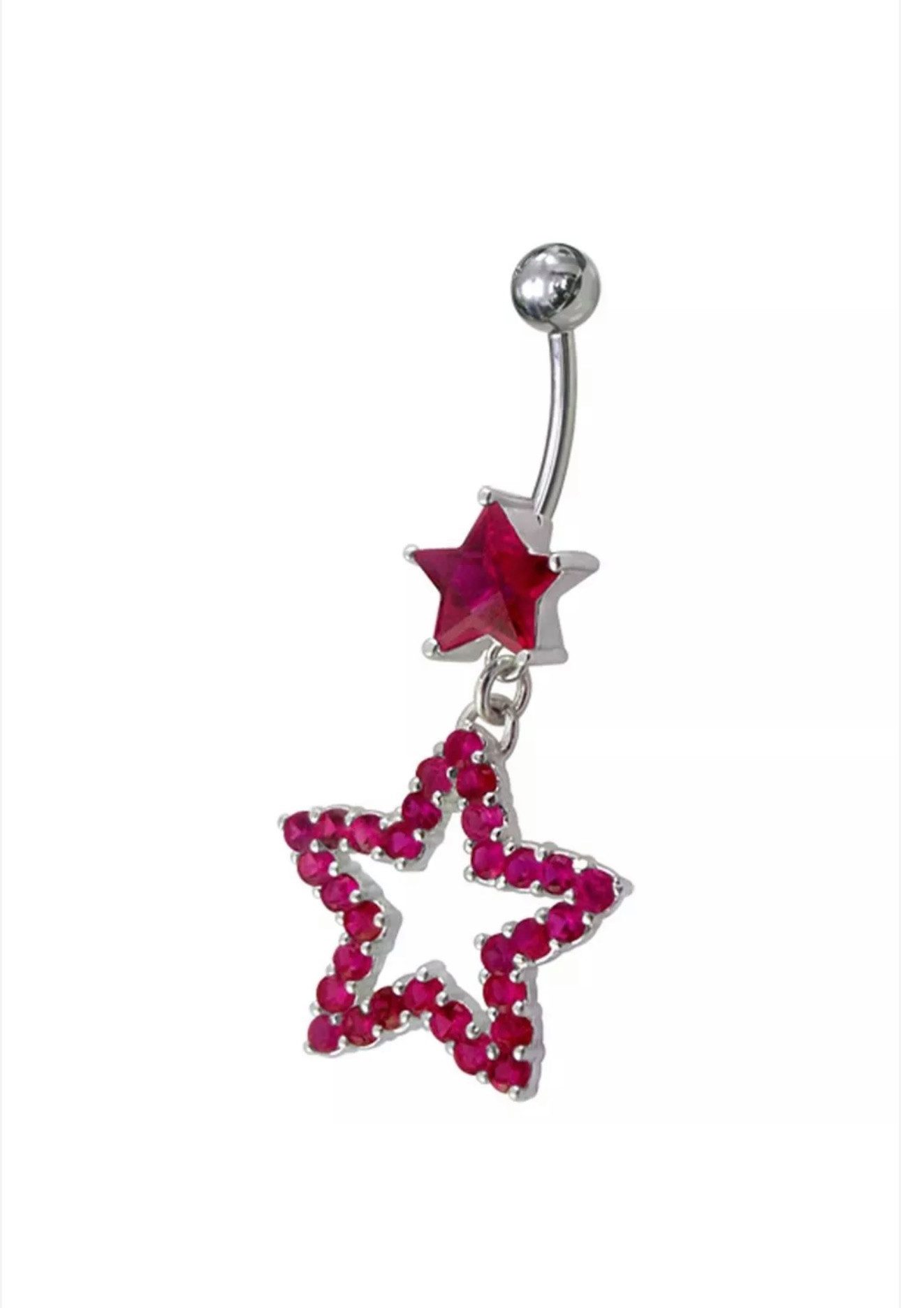 Bauchnabelpiercing Silber 925 Anhänger Nabel Stecker /Anhänger Sterne