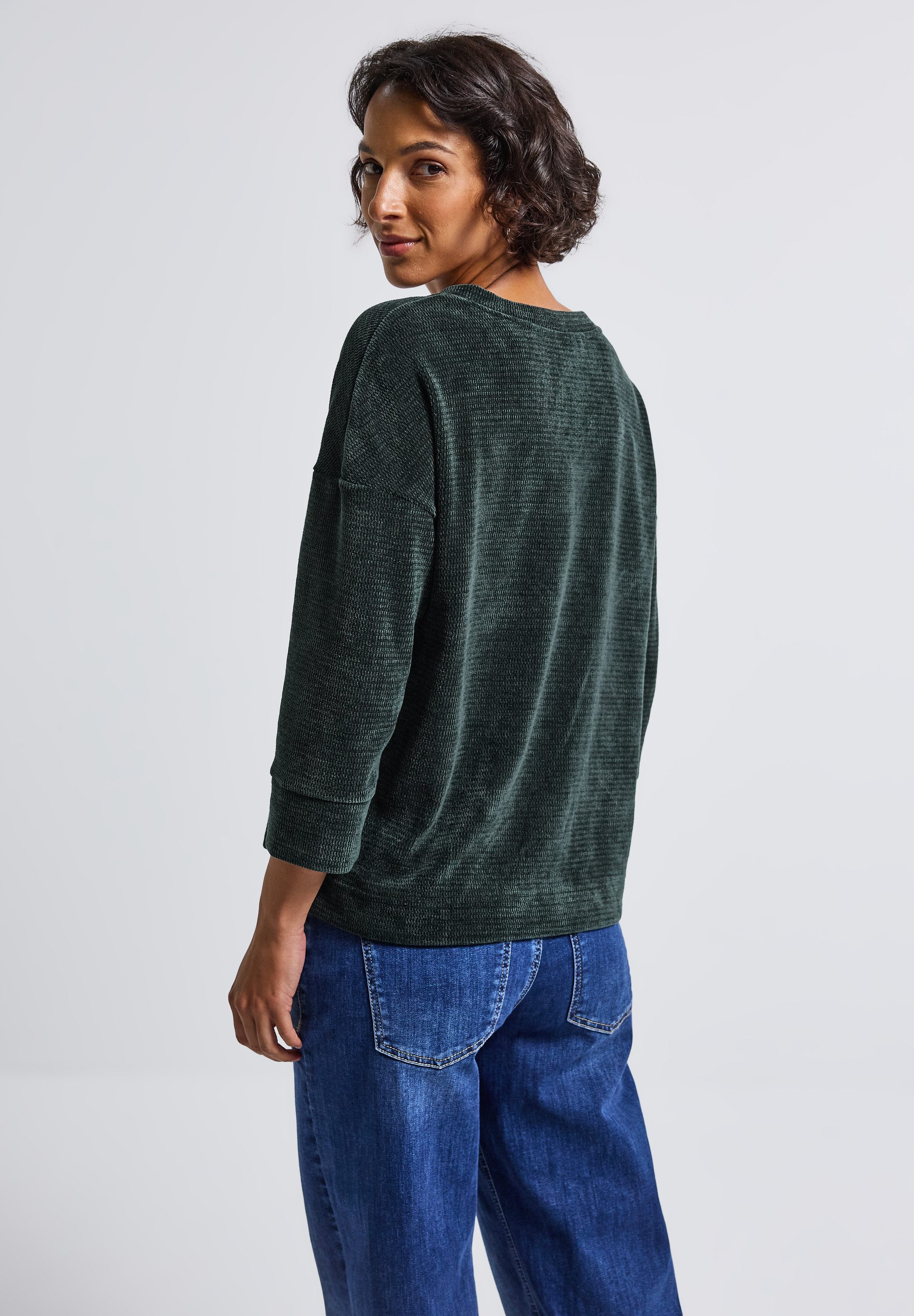 STREET ONE 3/4 Arm-Pullover mit Rippbündchen günstig online kaufen