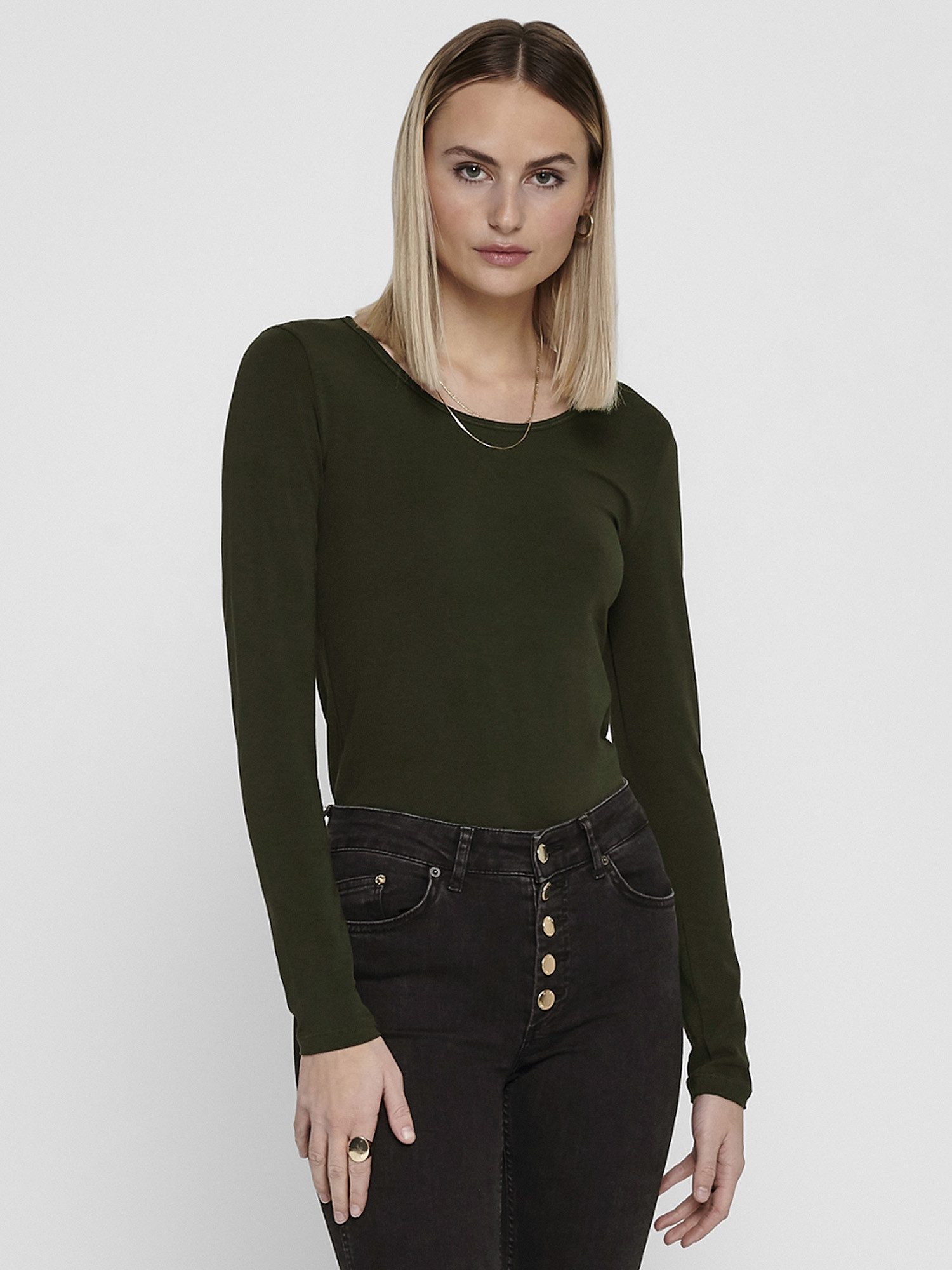ONLY Langarmshirt Live Love NEW Longsleeve (3-tlg., 3er Pack) Figur betont, elastische Baumwollqualität
