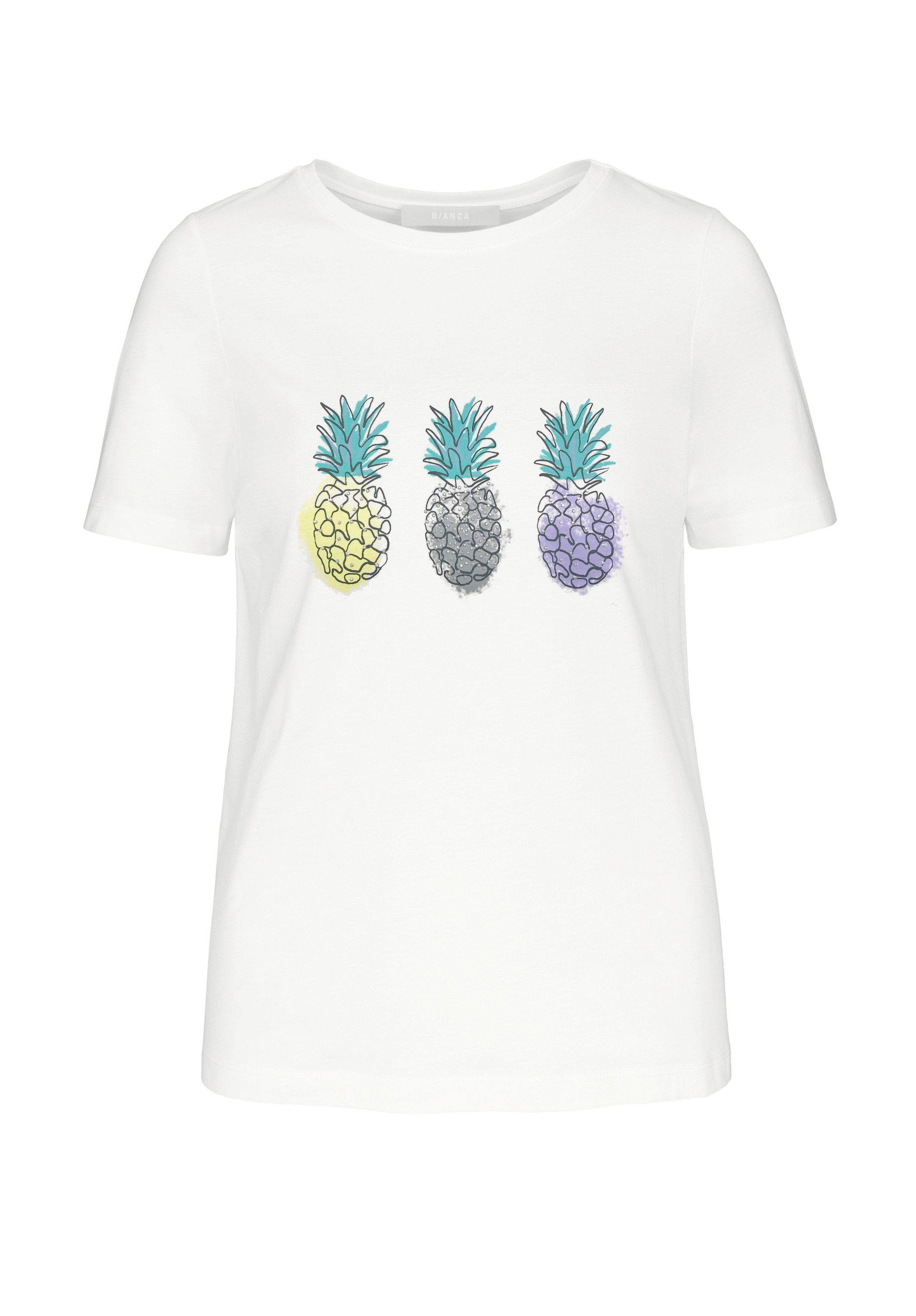 bianca Print-Shirt DINIA mit Glitzersteinchen verzierter Frontprint günstig online kaufen