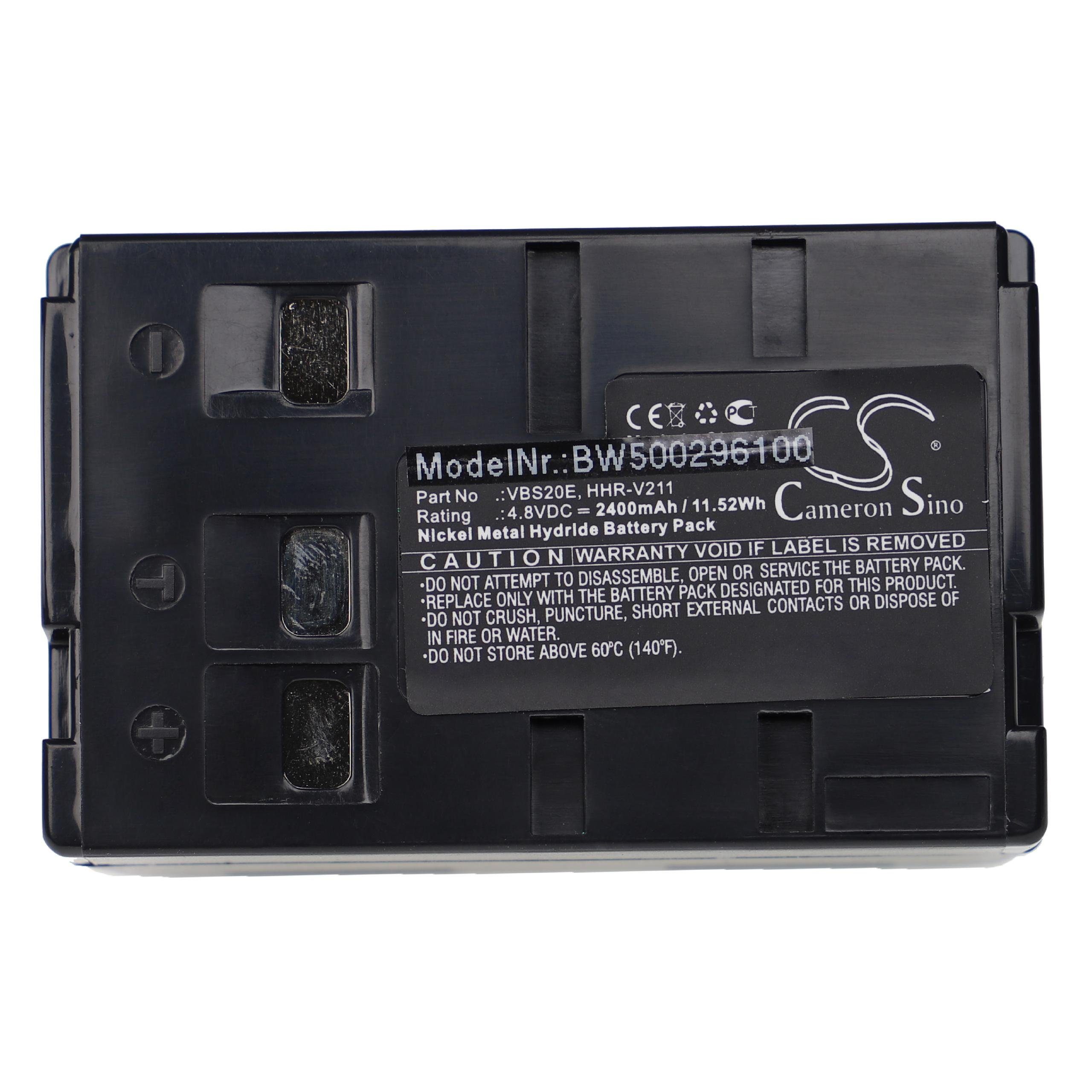 vhbw Kamera-Akku passend für Kompatibel mit Panasonic NV-R50E, NV-R65E, NV-R500EW, NV-RX1EG, NV-RX11EG Camcorder Analog (2400mAh, 4,8V, NiMH) 2400 mAh