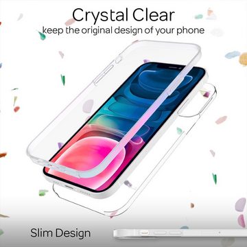 Nalia Smartphone-Hülle Apple iPhone 13 Mini, Klare 360 Grad Hülle / Rundumschutz / Transparent / Displayschutz Case