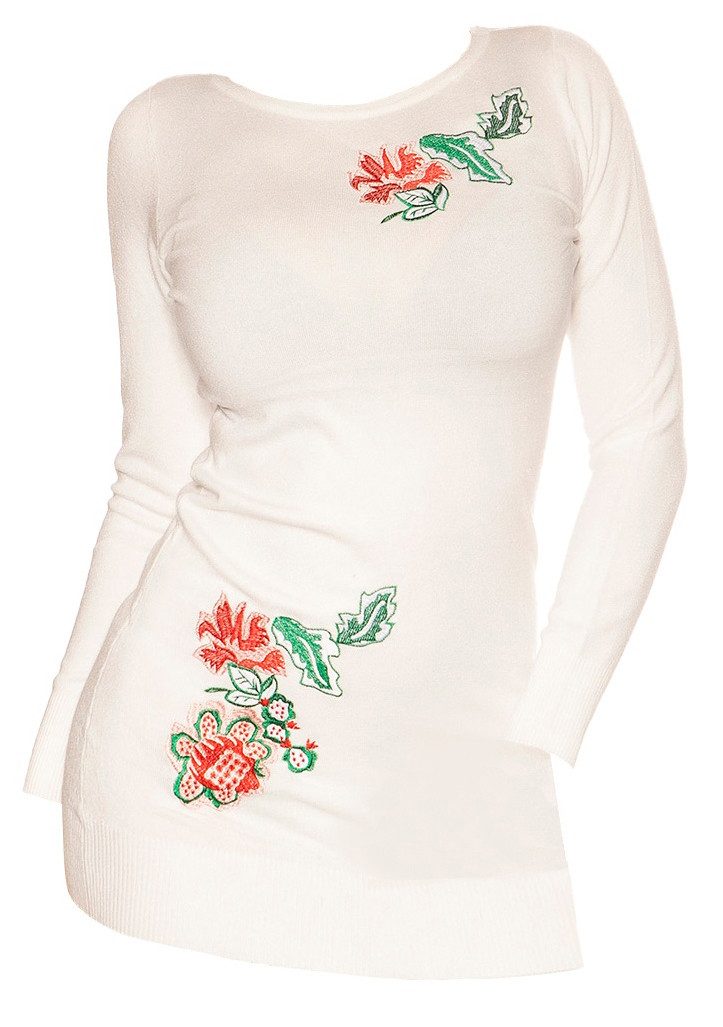 Koucla Longpullover Minikleid mit floralem Akzent, günstig online kaufen
