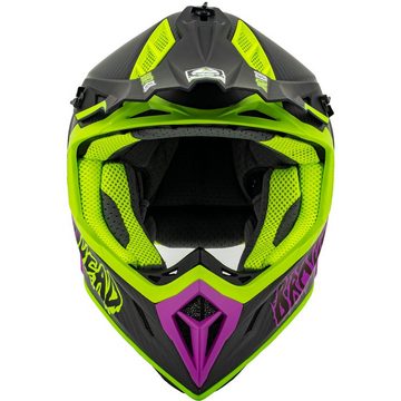 Broken Head Motorradhelm THE HUNTER Carbon ultralight green-pink, extrem leicht