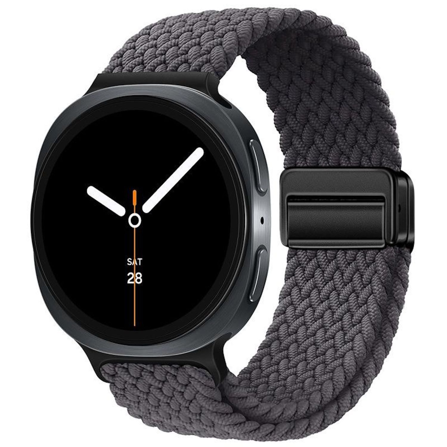 Wigento Smartwatch-Armband Magnetverschluss Nylon für Samsung Galaxy Watch 9 / 8 / 8 Classic Loop, Atmungsaktiv, verstellbar, magnetisch