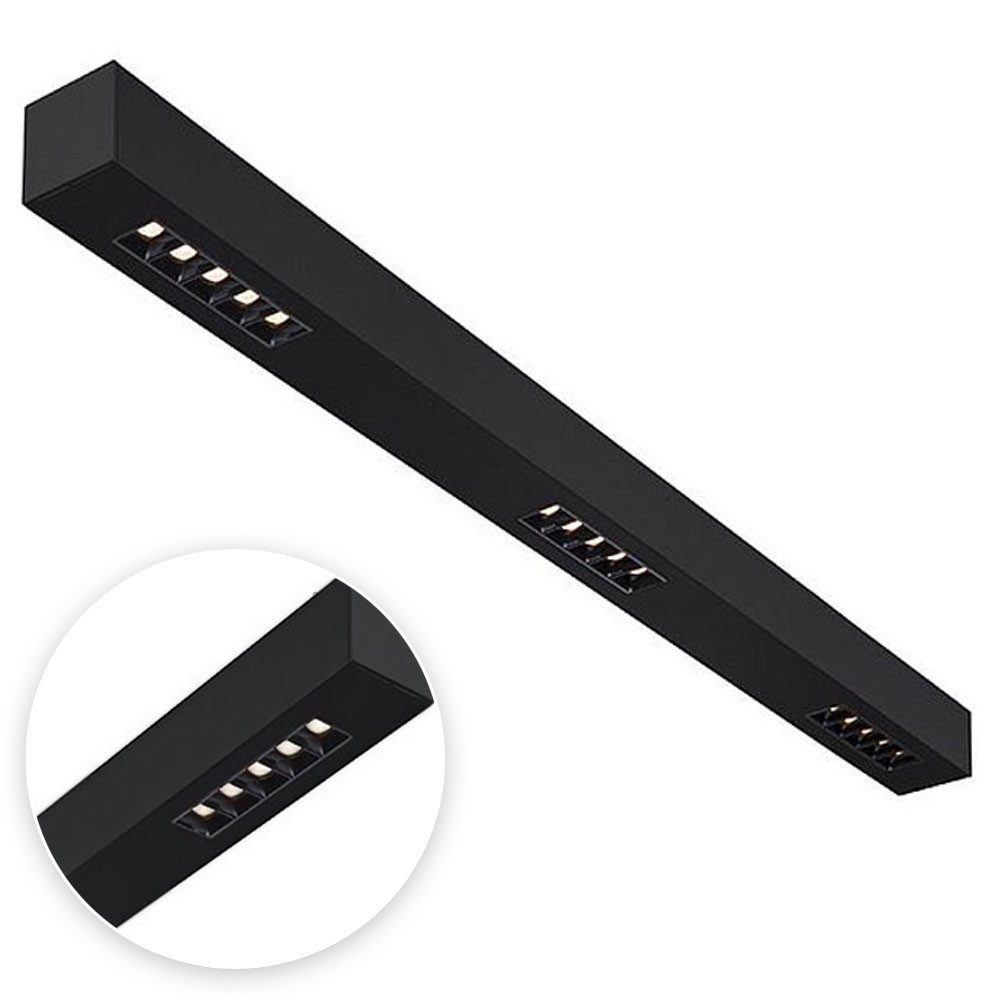 SLV Deckenleuchten LED Deckenaufbauleuchte Q-Line in Schwarz 3x15W 3000K 1000mm, LED