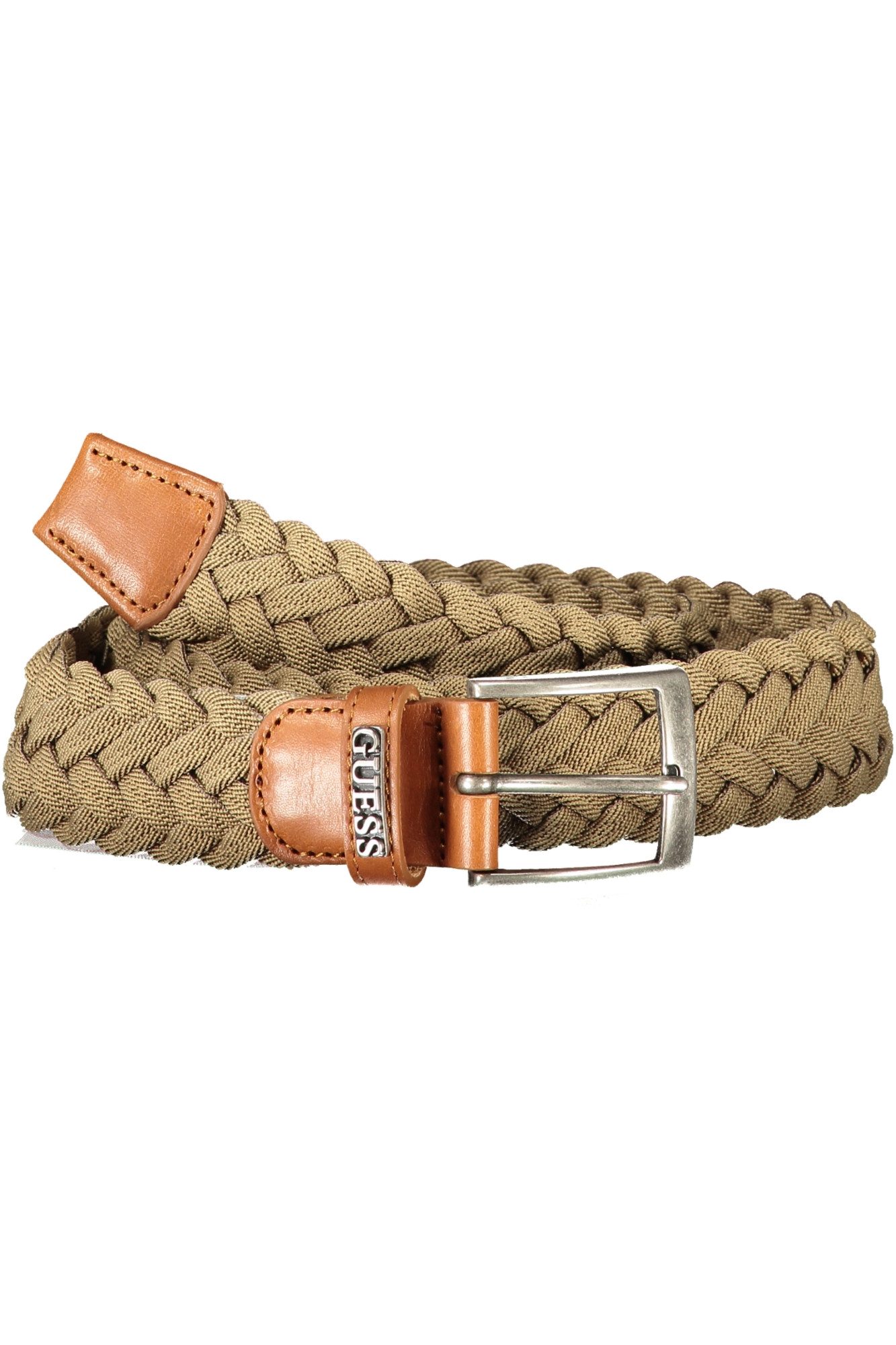 GUESS JEANS Hüftgürtel Stilvoller Herrengürtel in Grün mit Metallschnalle und Kontrastdetai