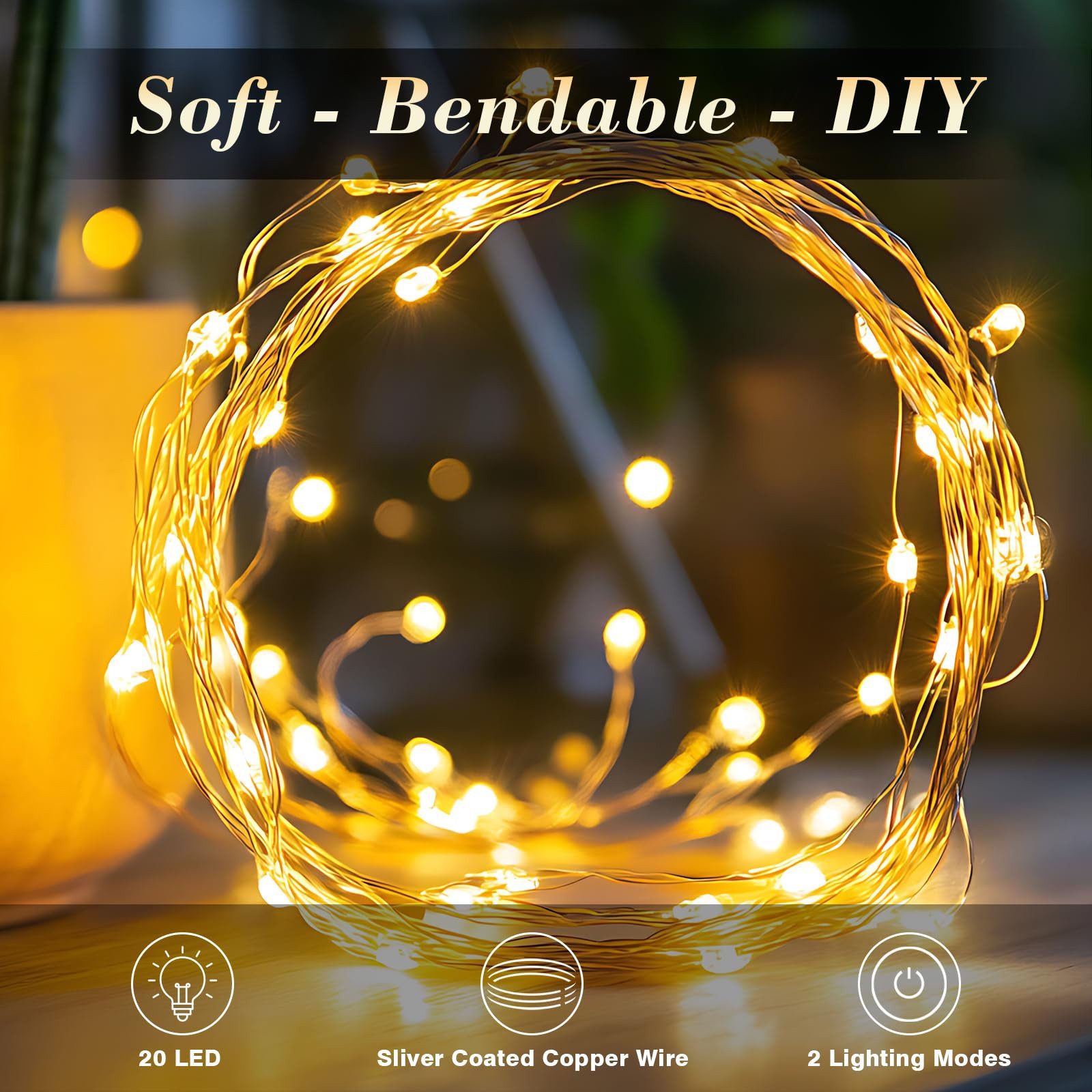 LQWELL LED-Lichterkette 2/3/5/10M, Micro Lichterketten Batteriebetrieben,Ku günstig online kaufen