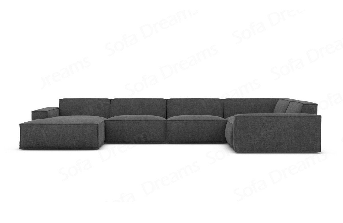 Form Loungesofa Stoffsofa mane, Strukturstoff Polstersofa Sofa Luxus, Designer schwarzgrau97 Formenta Sofa Wohnlandschaft U Polstercouch mit Dreams