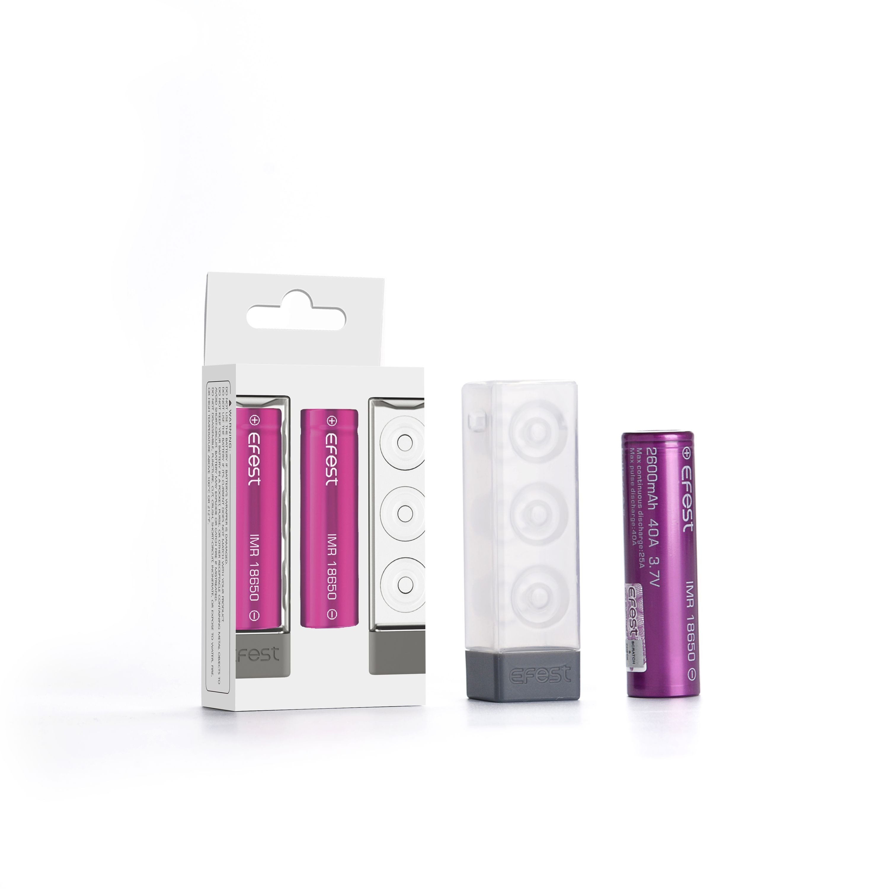 EFEST 18650 IMR Akku 2600mAh - 3500mAh Flat Top ungeschützt (3,7 V), Hochstromzelle 20 - 40A