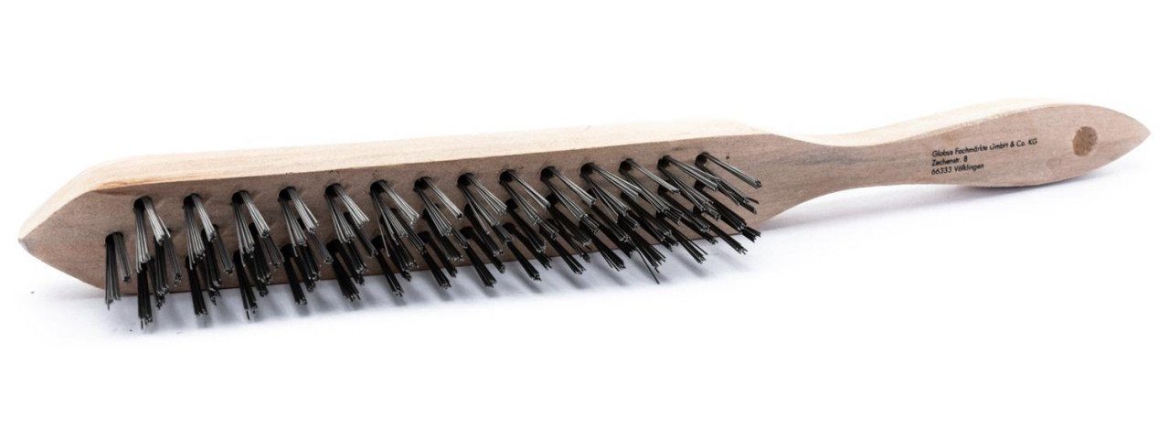 Trend Line Drahtbürste TrendLine Drahtbürste 3-reihig Stahl mit Holzgriff