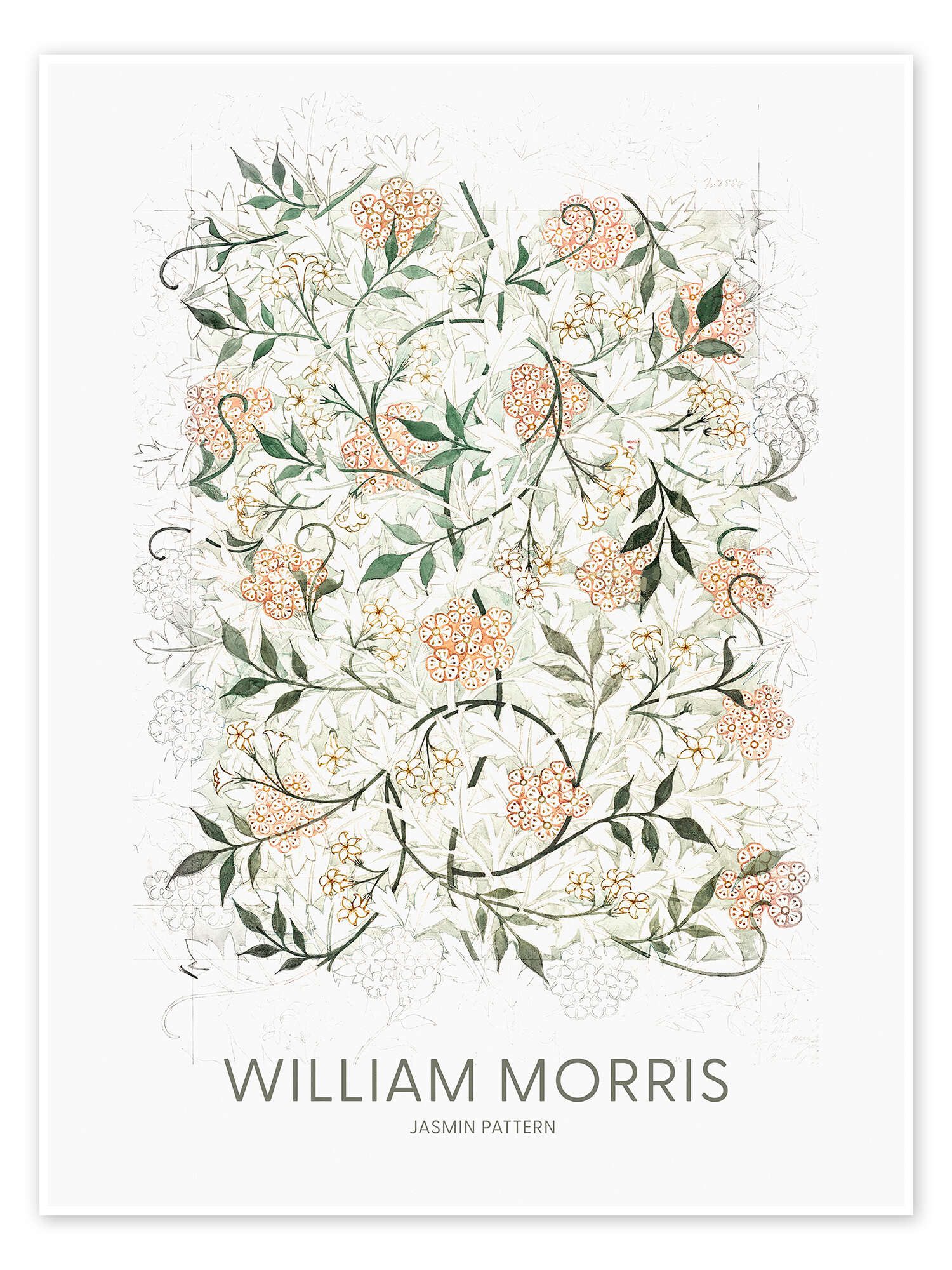 Posterlounge Wandbild Jasmin, William Morris, erhältlich als Poster, Leinwandbild, Wandsticker oder Acrylglasbild
