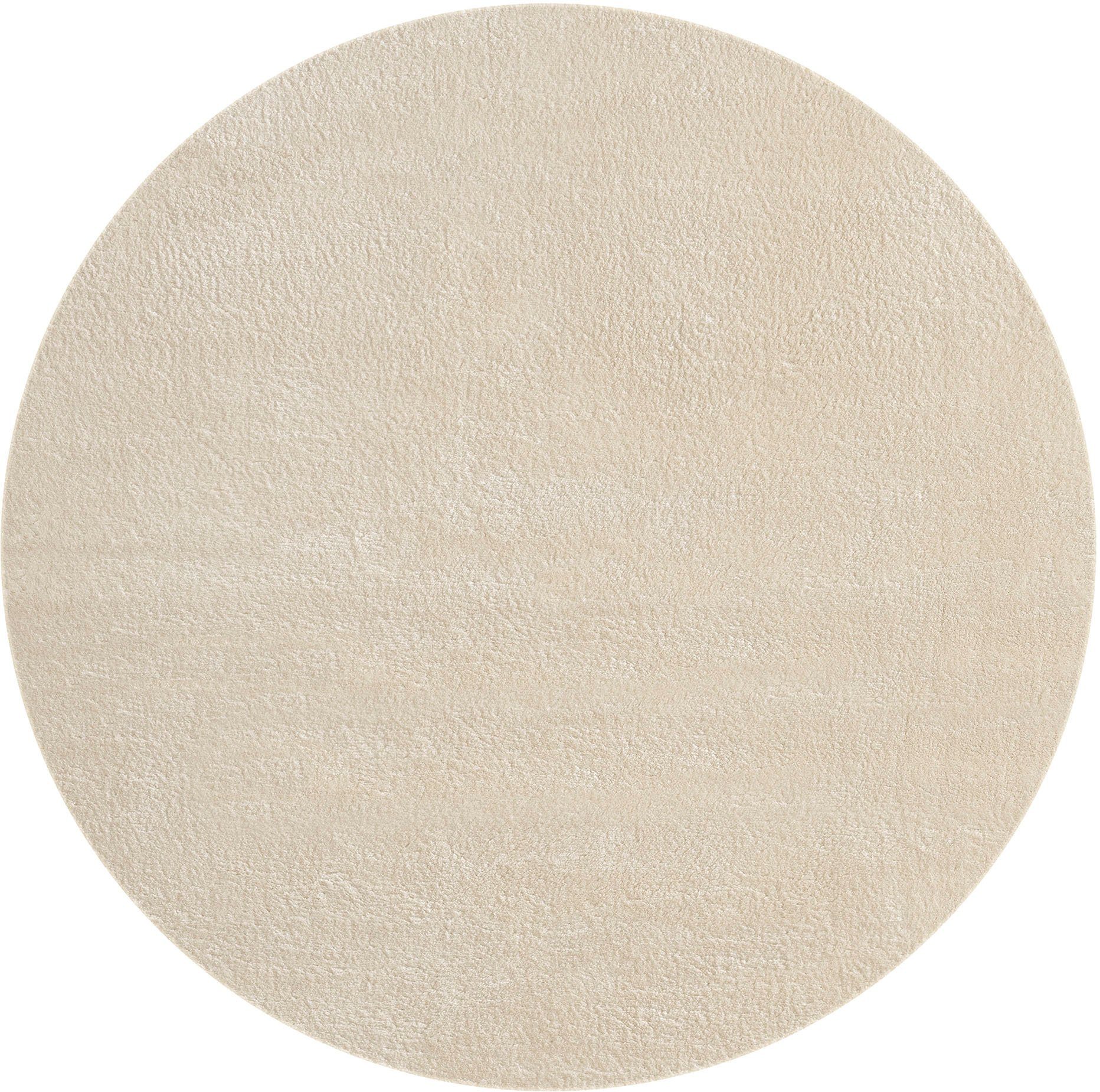 Teppich Loft 37, merinos, rund, Höhe: 19 mm, Kunstfellteppich besonders weich und kuschelig, Fell Haptik beige