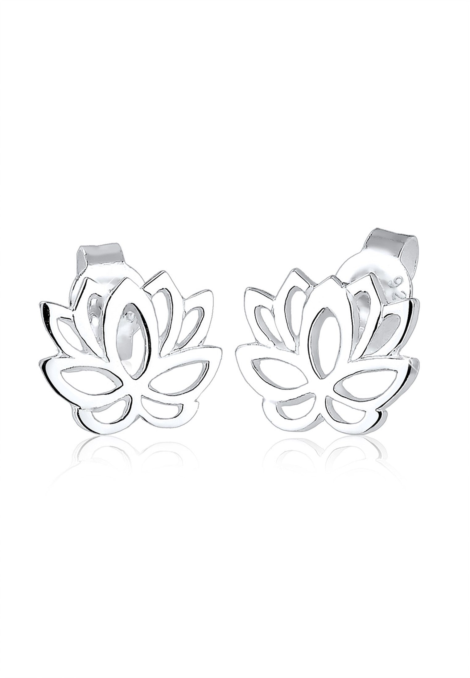 Elli Paar Ohrstecker Lotusblume Blüte Lotus 925 Silber, Blume, Lotusblume