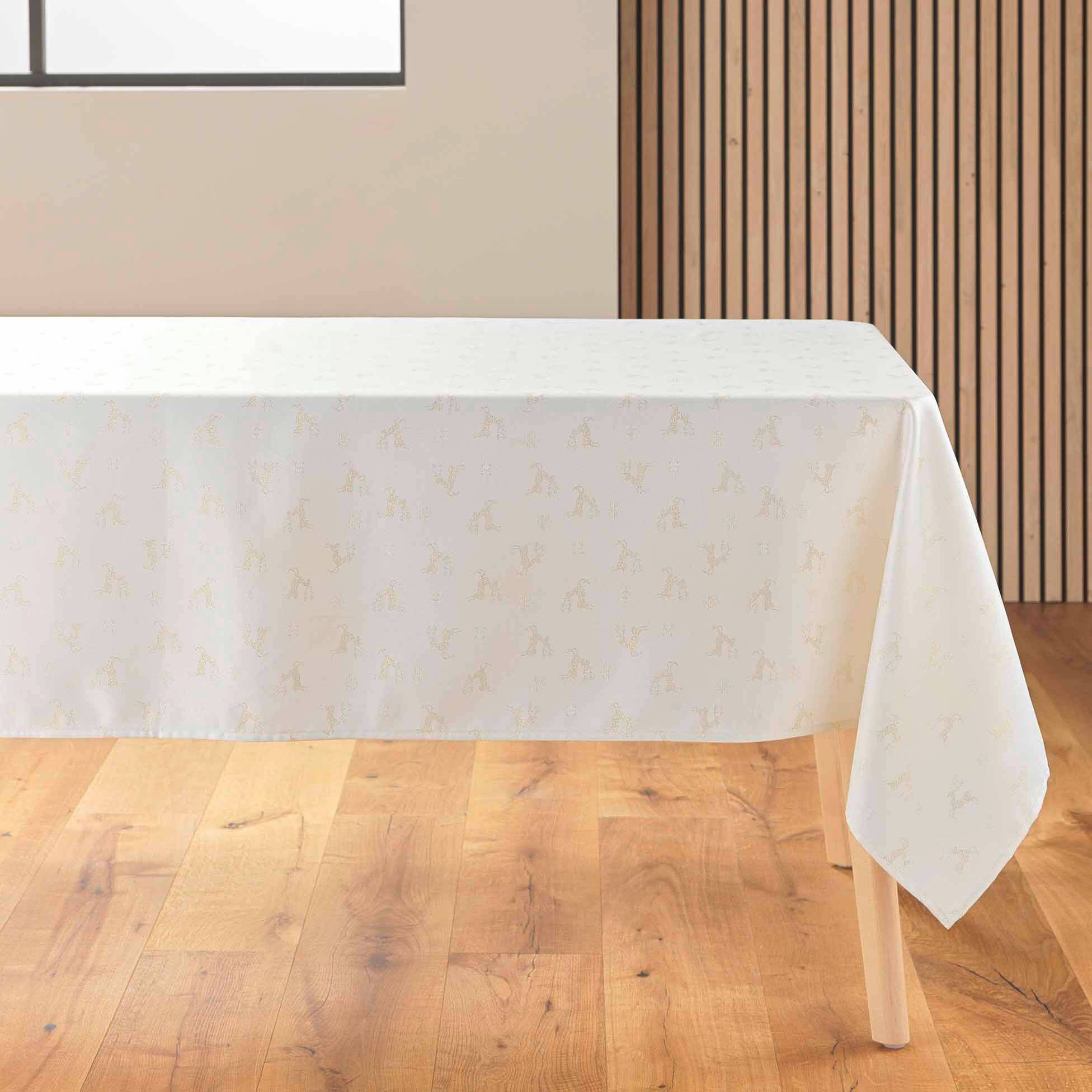 Douceur d'intérieur Tischdecke Tischdecke Jacquard mit silberner Verzierung, YARN, 140 x 250 cm (Tischdecken 1-tlg)
