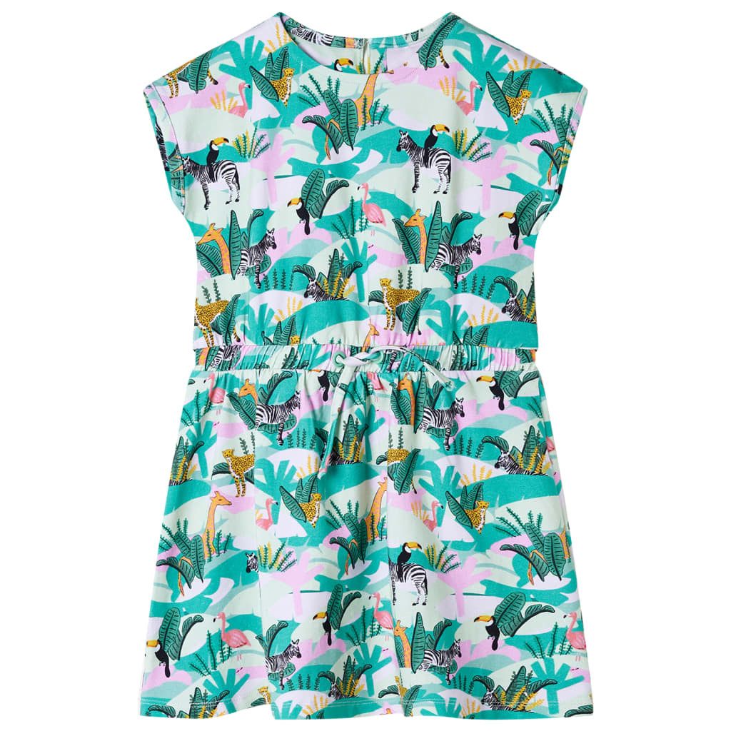 Druckkleid Kinderkleid Helles Minzgrün 128