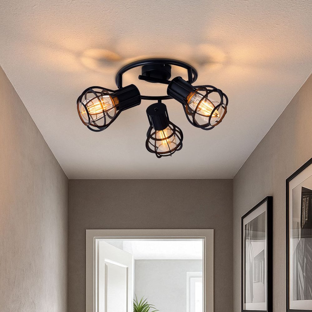 GLOBO LIGHTING Deckenspot, Leuchtmittel nicht inklusive, Decken Lampe Wohn Zimmer Strahler Rondell Spot Käfig Leuchte