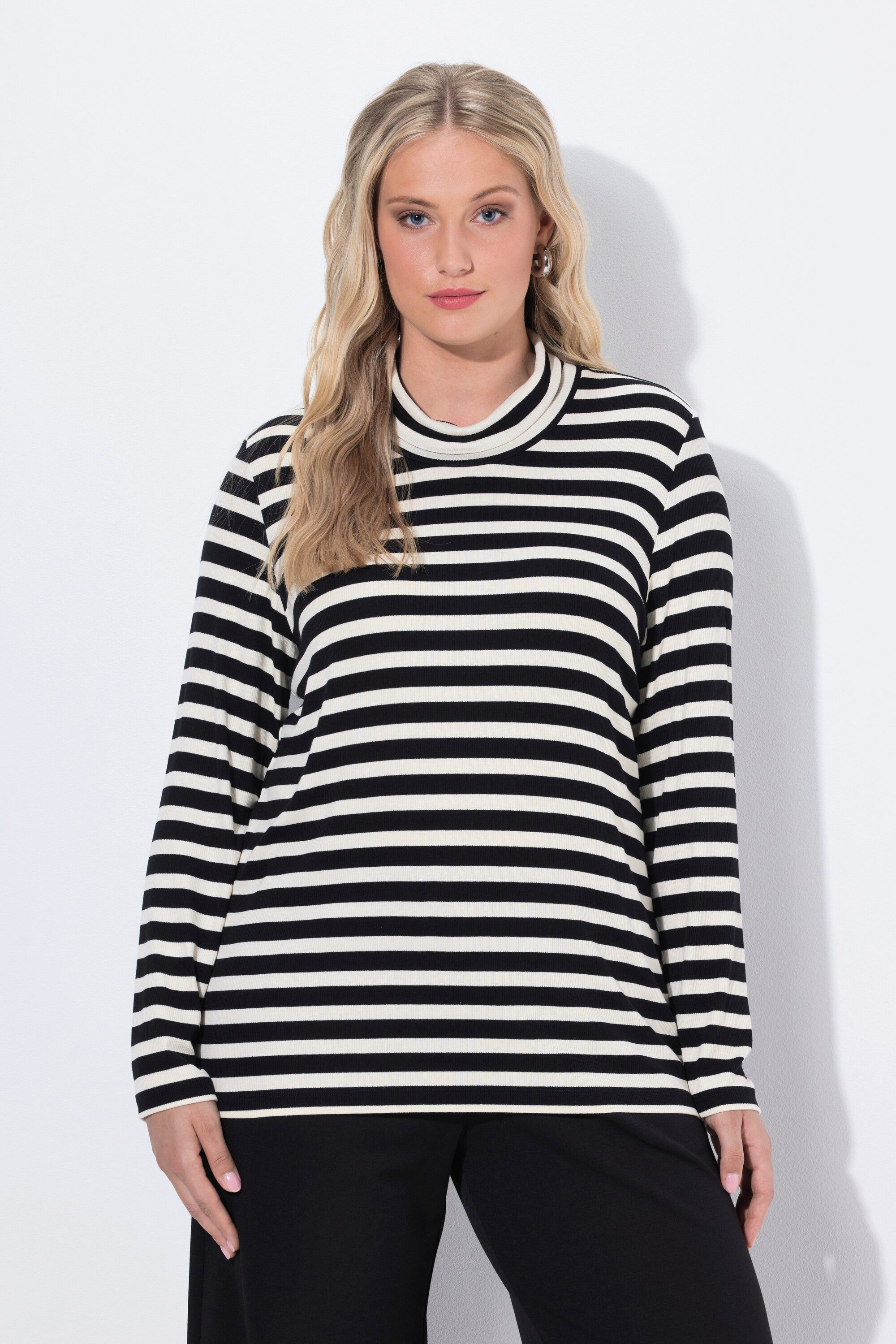 Ulla Popken Longsleeve Shirt Ringel Slim günstig online kaufen