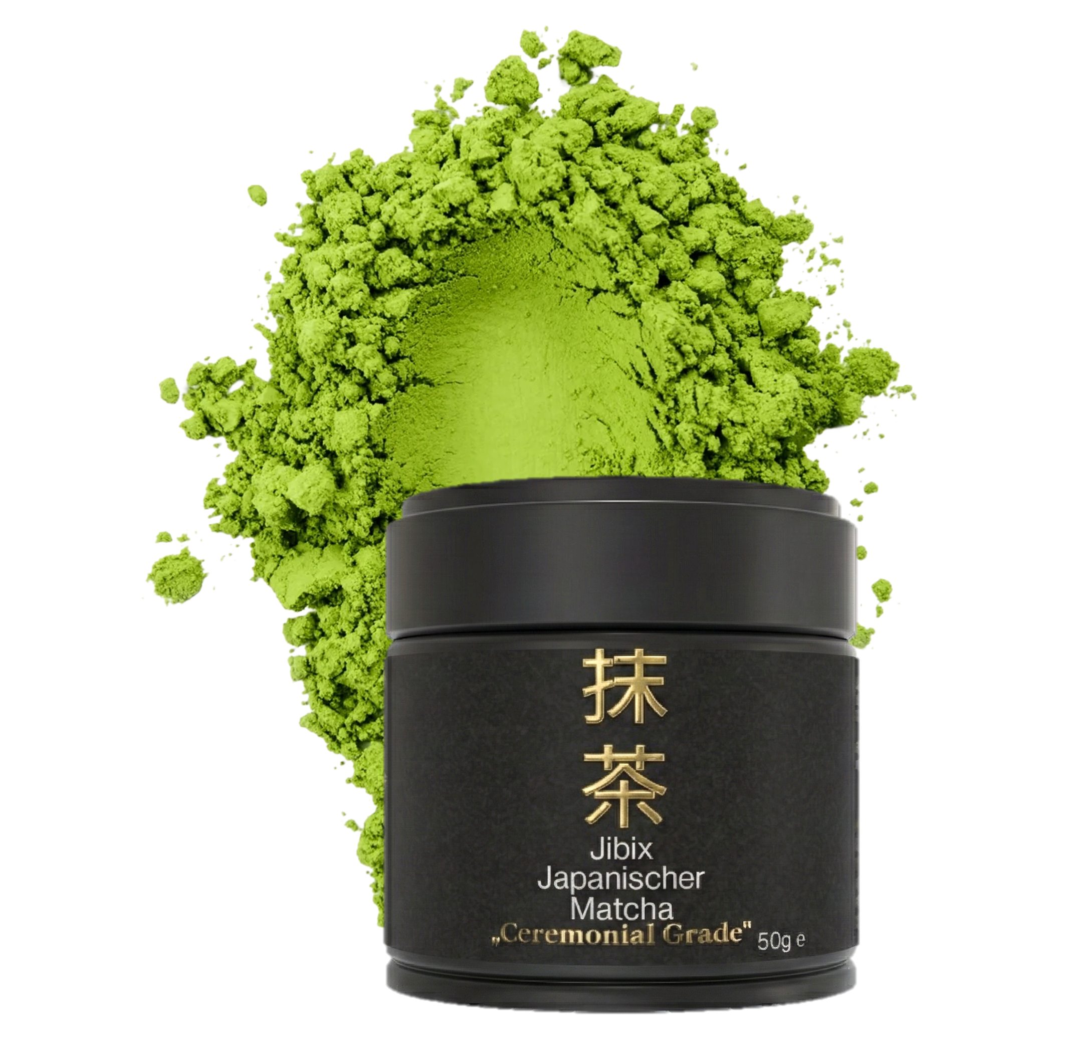 Jibix Tee Premium Japan Matcha Tee Pulver 50 g – Ceremonial Grade aus Japan, 50 g, Ohne Zusatzstoffe, 100 % reines Matcha Pulver, Ceremonial Grade
