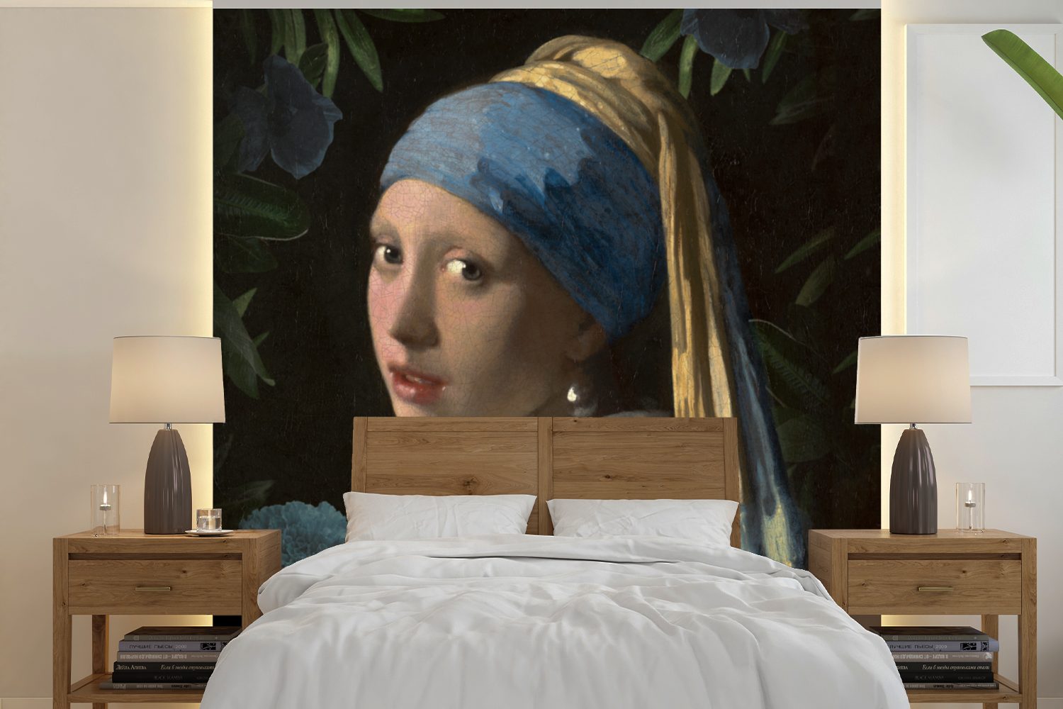 MuchoWow Fototapete Das Mädchen mit dem Perlenohrring - Vermeer - Kunst, Matt, bedruckt, (5 St), Vinyl Tapete für Wohnzimmer oder Schlafzimmer, Wandtapete