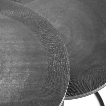 RINGO-Living Beistelltisch Couchtisch Mele in Altsilber aus Metall 2er-Set 450x400mm, Möbel