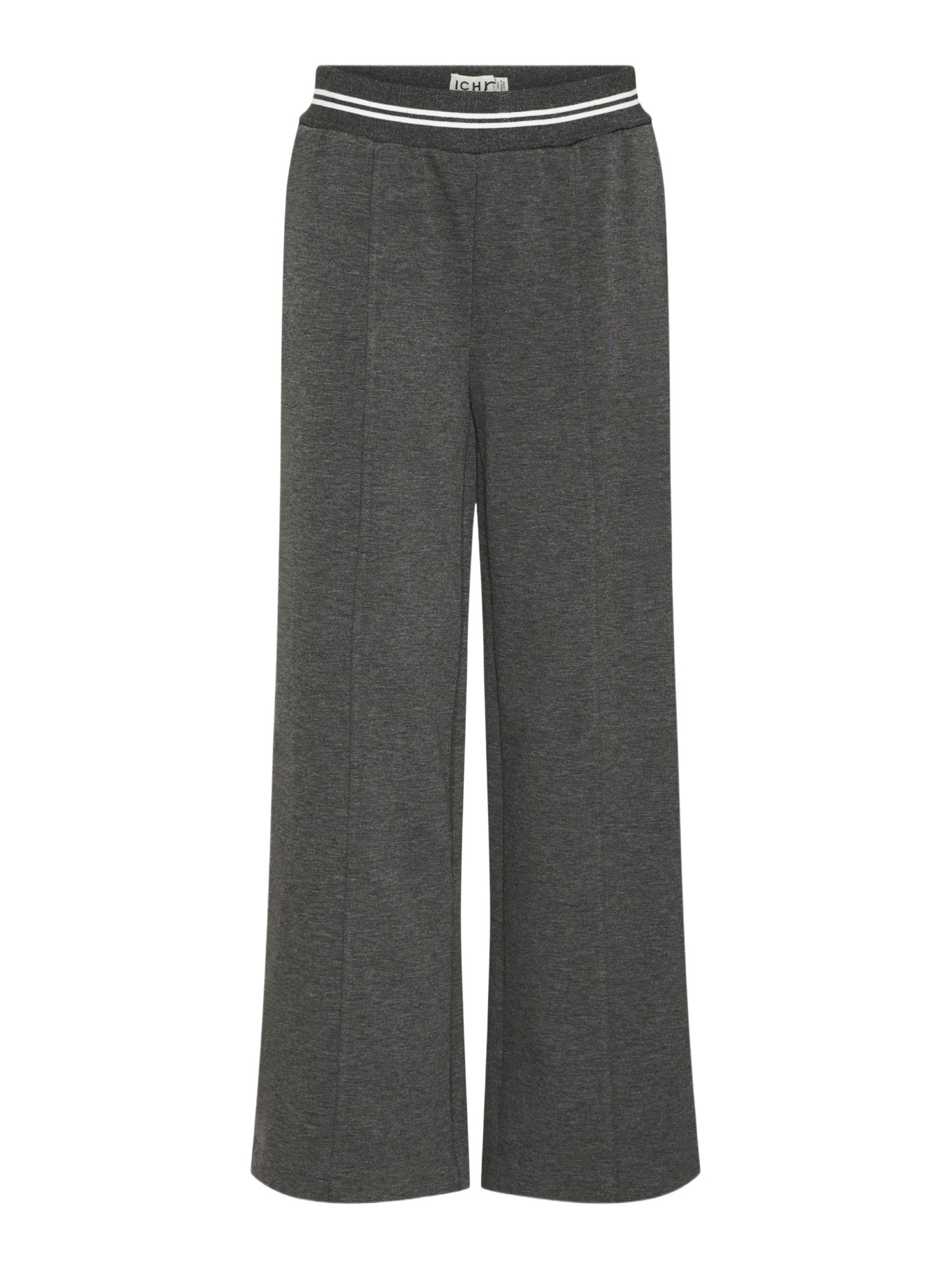 ICHI Stoffhose grau, Basic, Polyester, Unifarben, Wide Leg, Mittel