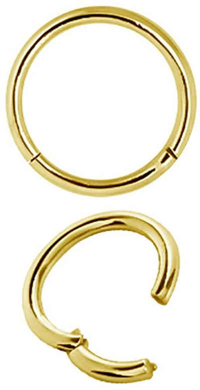 Karisma Bauchnabelpiercing Karisma Hinged Titan G23 Segment Ring Nasenring Nasenpiercing- 1,2x8mm - Gold