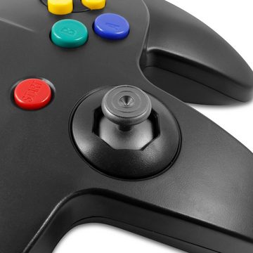 EAXUS Gamepad für Nintendo 64 in Schwarz/Grau Controller (1 St., für N64)