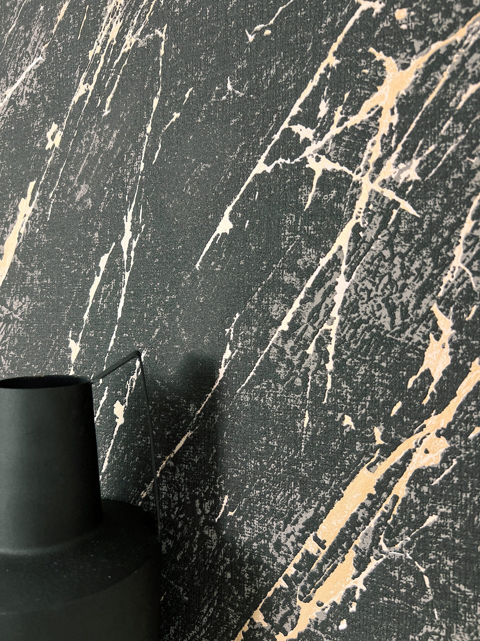 Newroom Vliestapete, Schwarz Tapete Modern Marmor günstig online kaufen